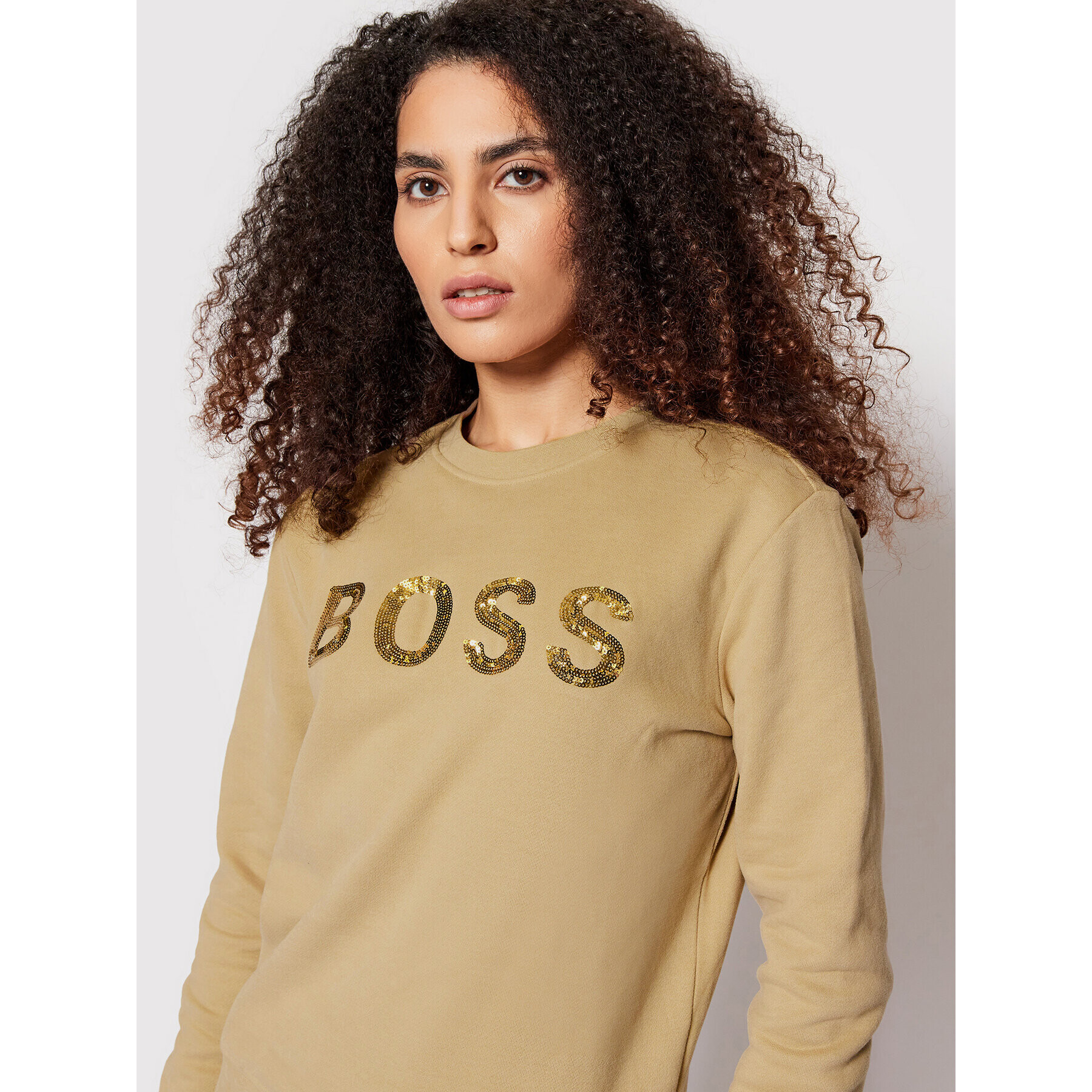 Boss Bluză C_Ela_5 50464511 Bej Relaxed Fit - Pled.ro