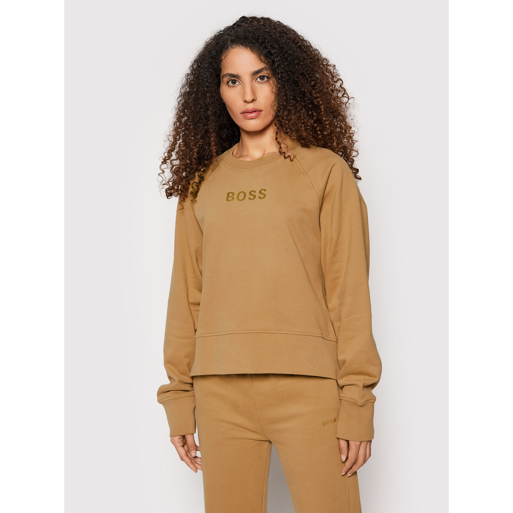 Boss Bluză C_Elia_Gold 50461945 Maro Oversize - Pled.ro