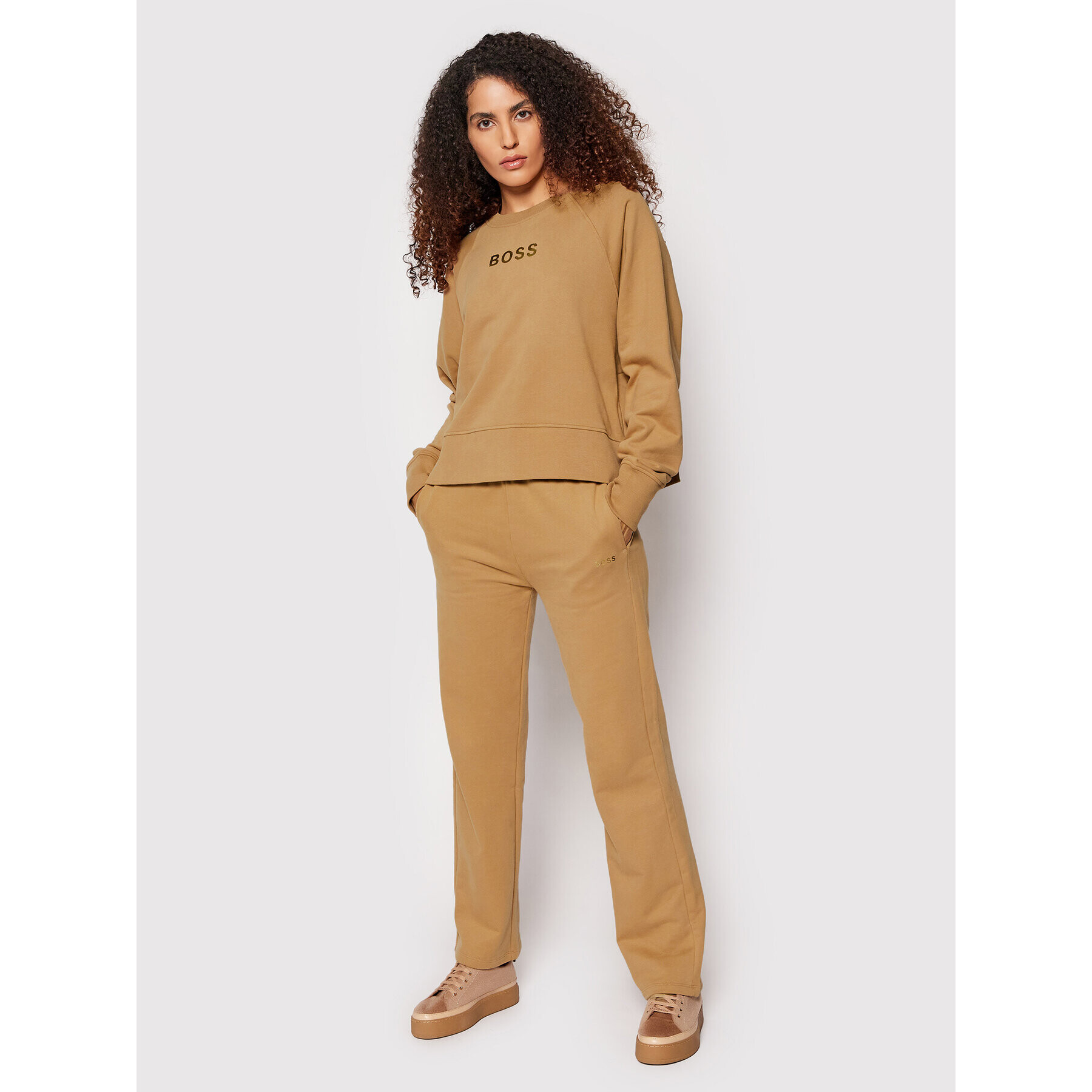 Boss Bluză C_Elia_Gold 50461945 Maro Oversize - Pled.ro