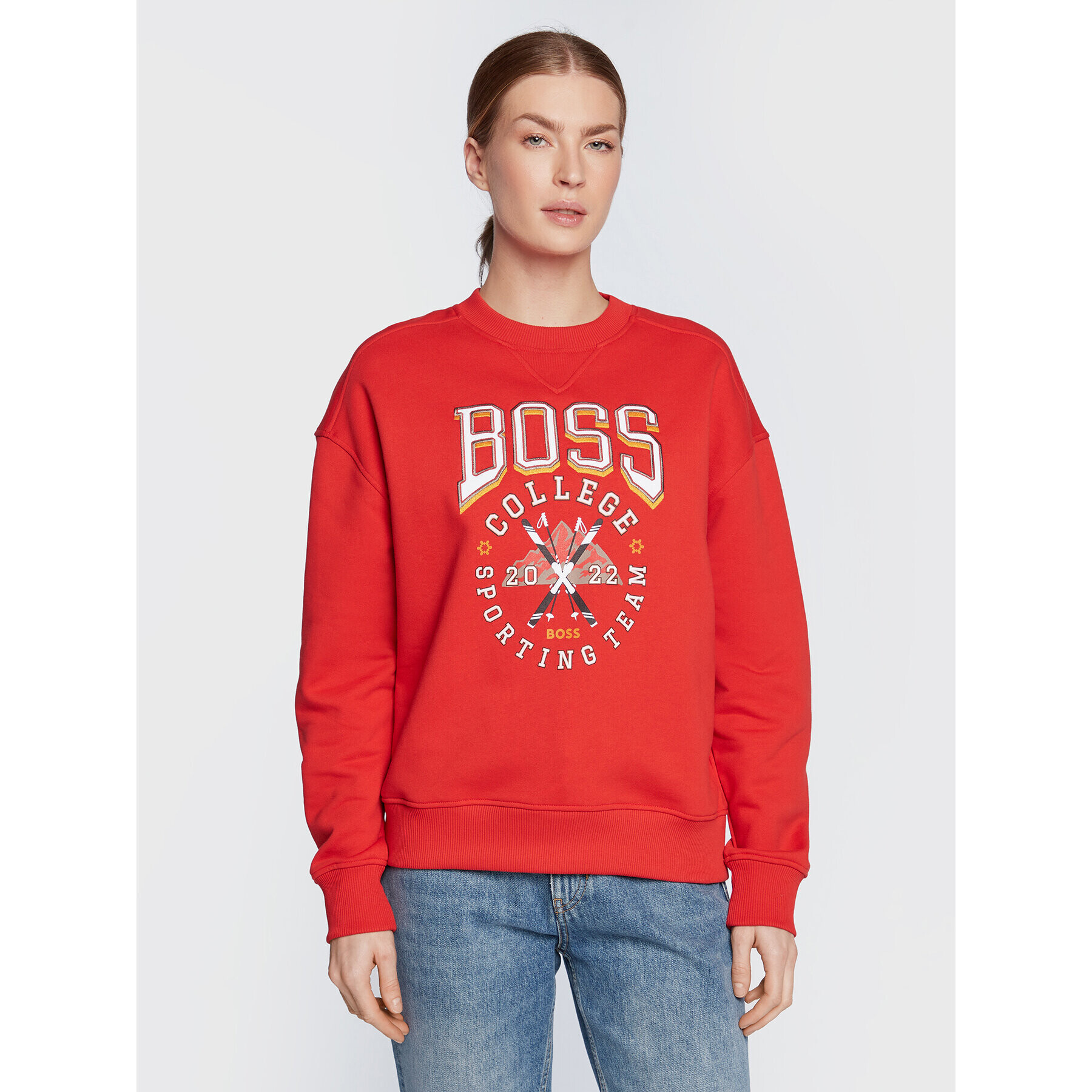 Boss Bluză Ecaisa_College 50479959 Roșu Regular Fit - Pled.ro