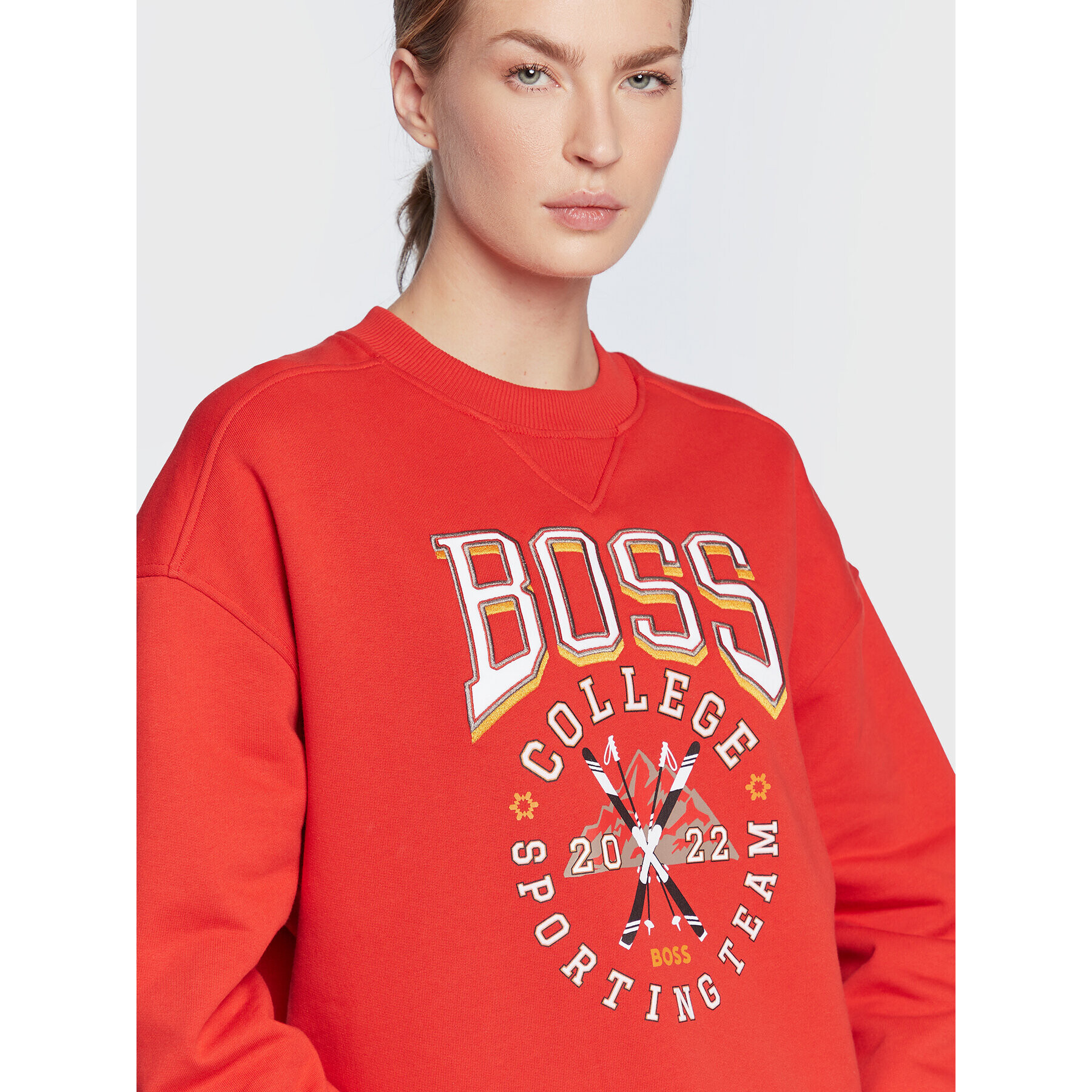 Boss Bluză Ecaisa_College 50479959 Roșu Regular Fit - Pled.ro