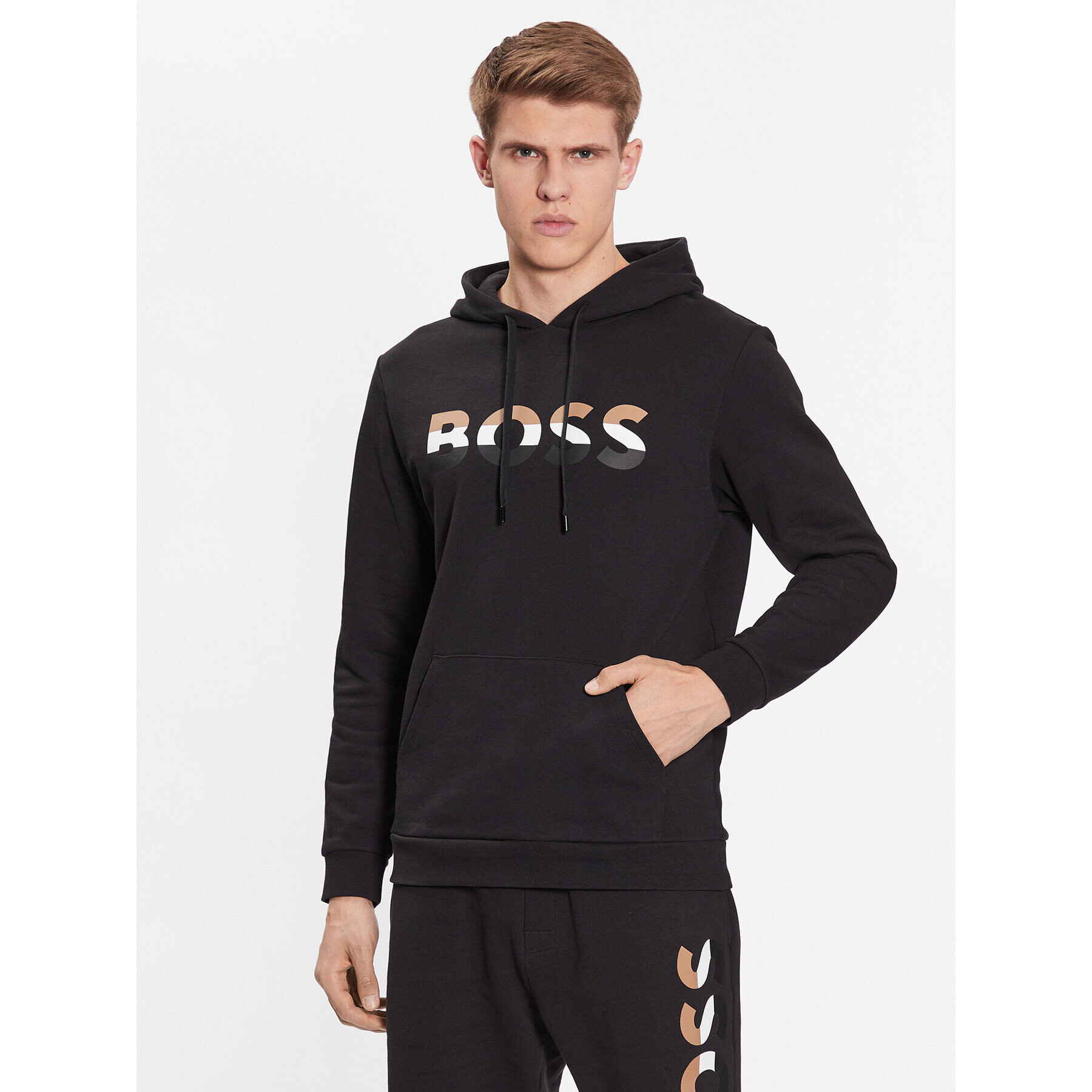 Boss Bluză Iconic 50492344 Negru Regular Fit - Pled.ro