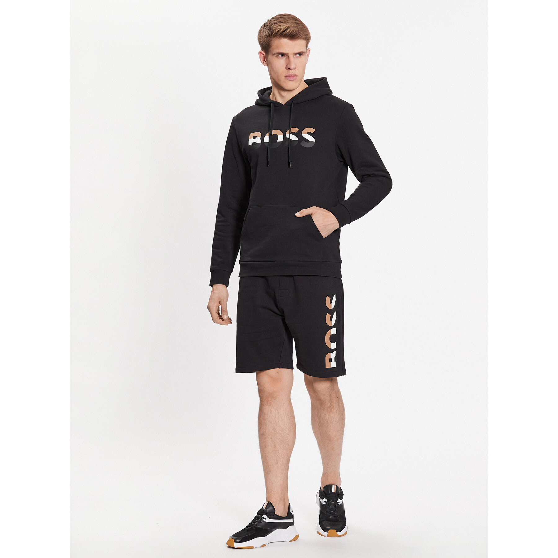 Boss Bluză Iconic 50492344 Negru Regular Fit - Pled.ro