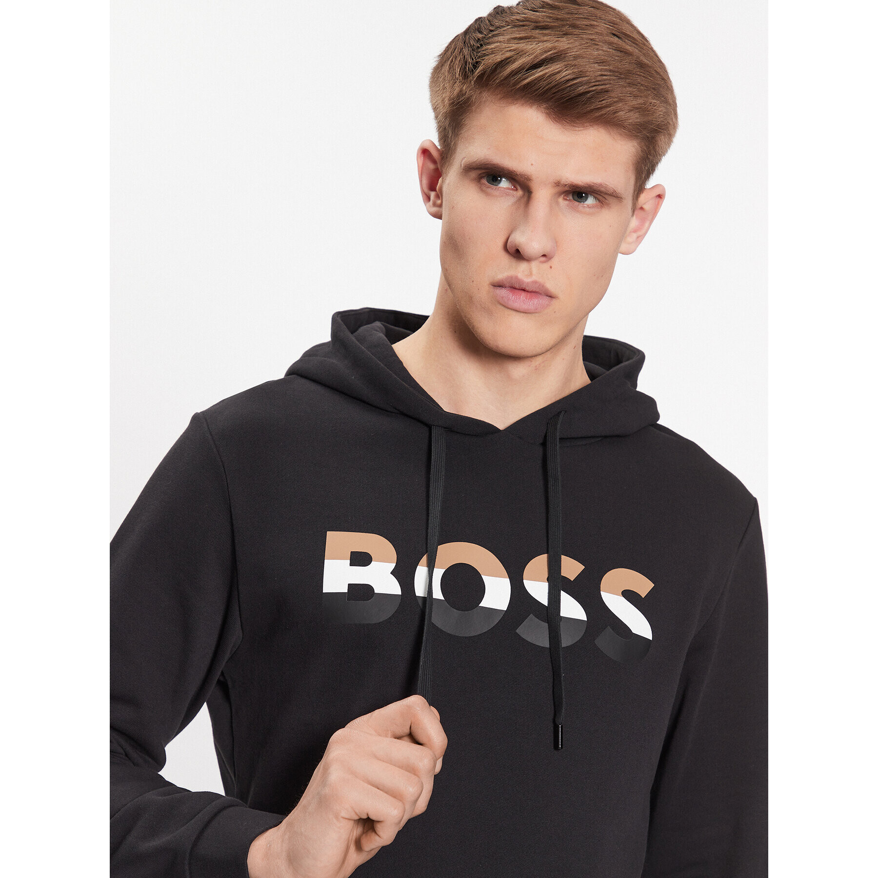 Boss Bluză Iconic 50492344 Negru Regular Fit - Pled.ro