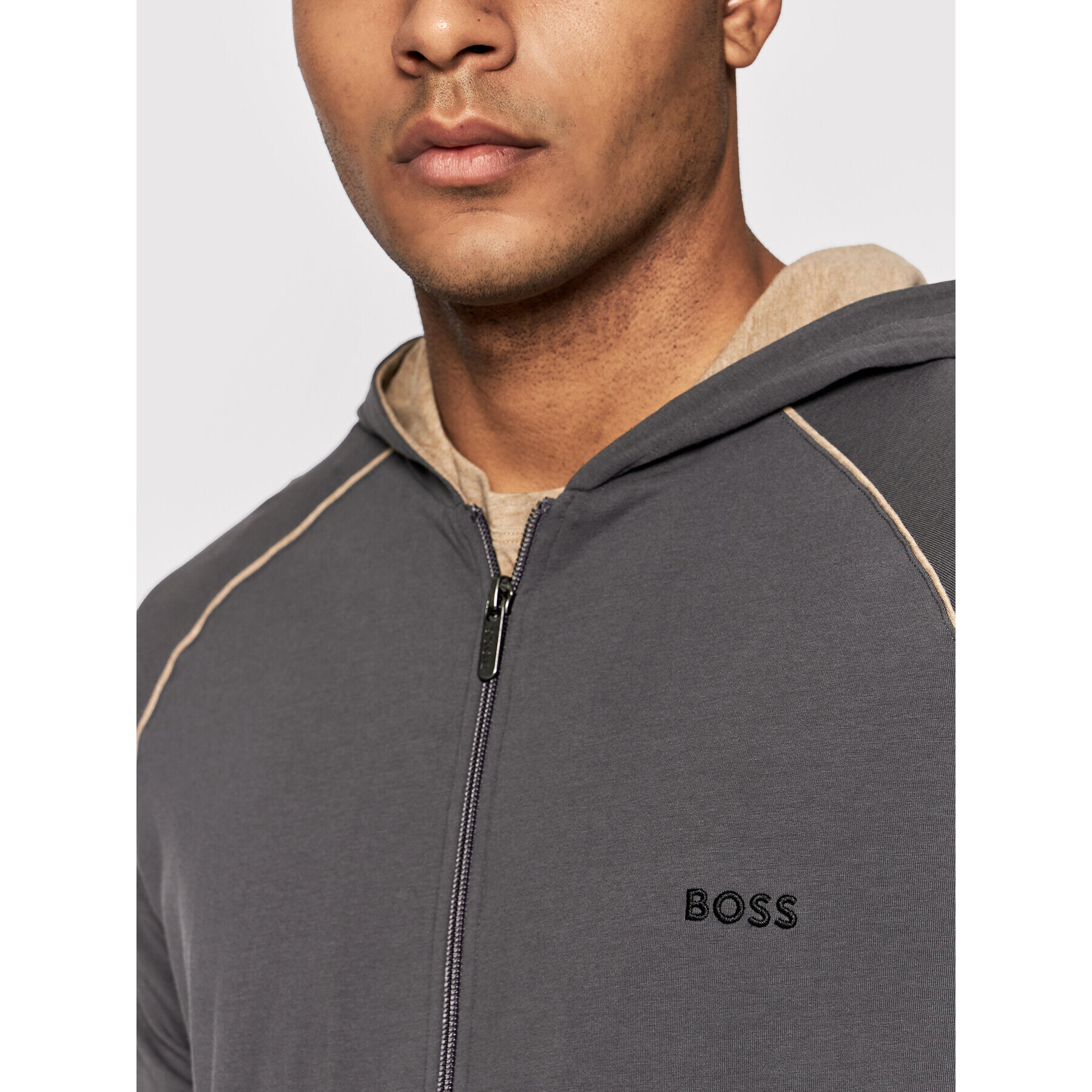 Boss Bluză Mix&Match 50469581 Gri Regular Fit - Pled.ro