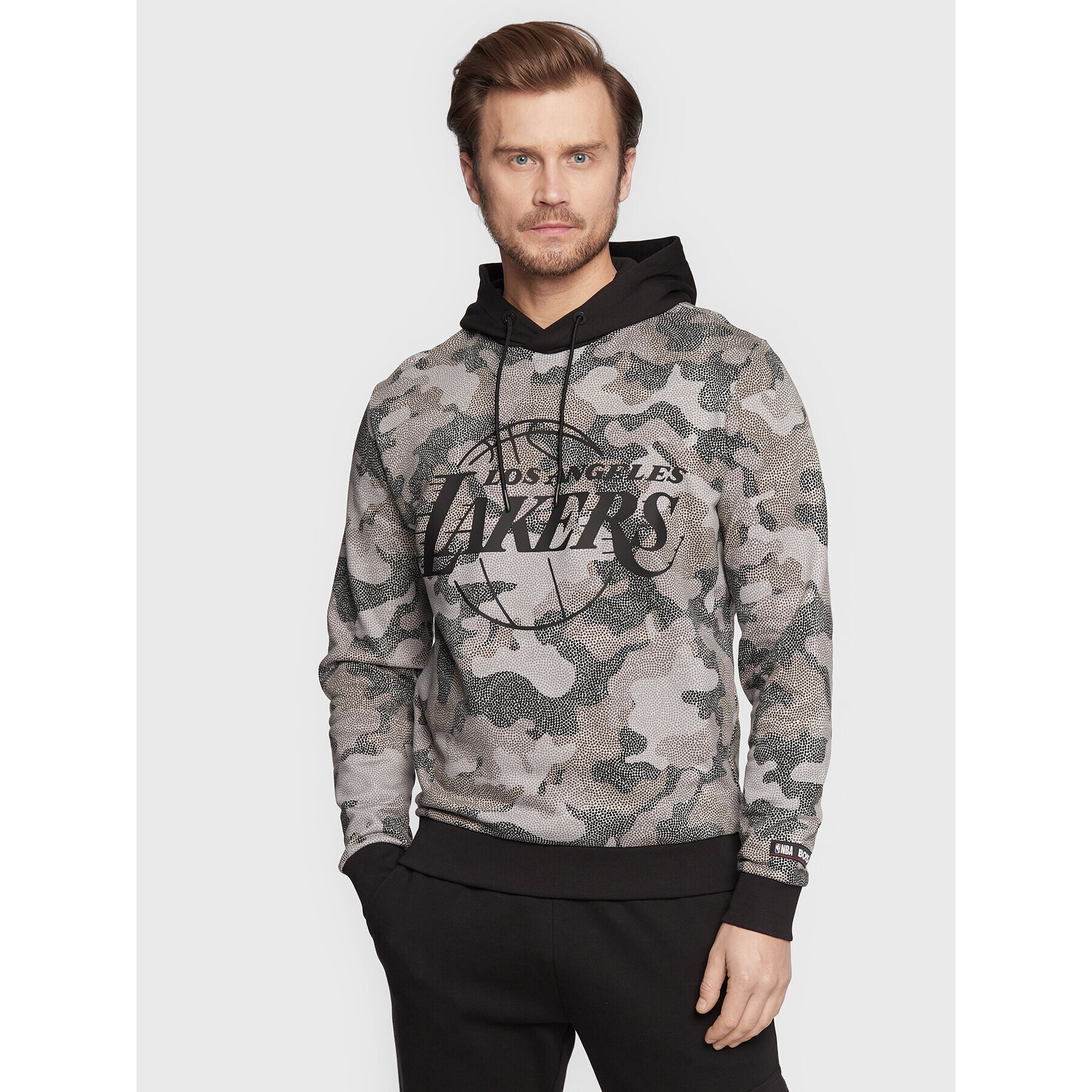 Boss Bluză NBA Camo 50477453 Gri Regular Fit - Pled.ro