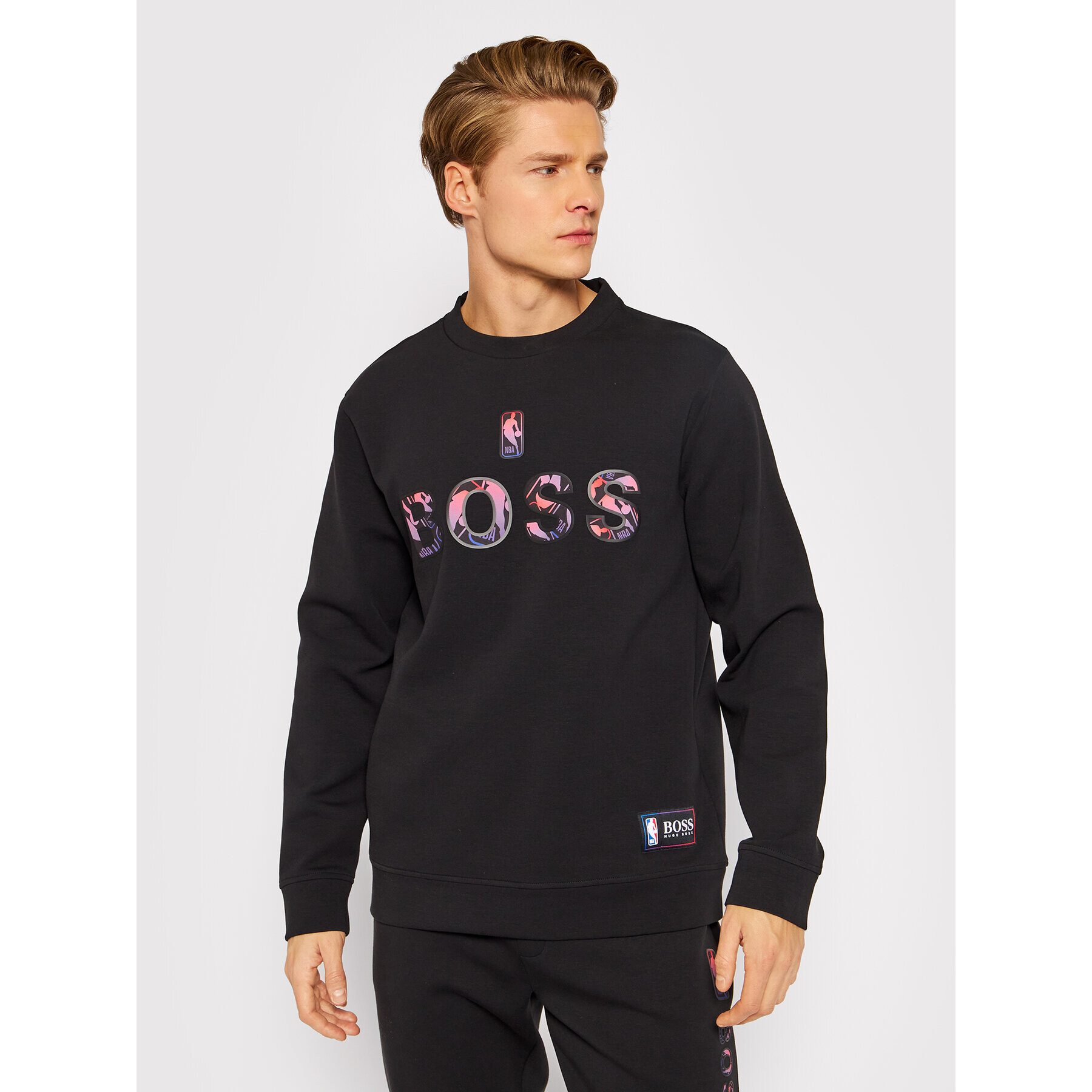 Boss Bluză NBA Windmill_2 50461981 Negru Relaxed Fit - Pled.ro