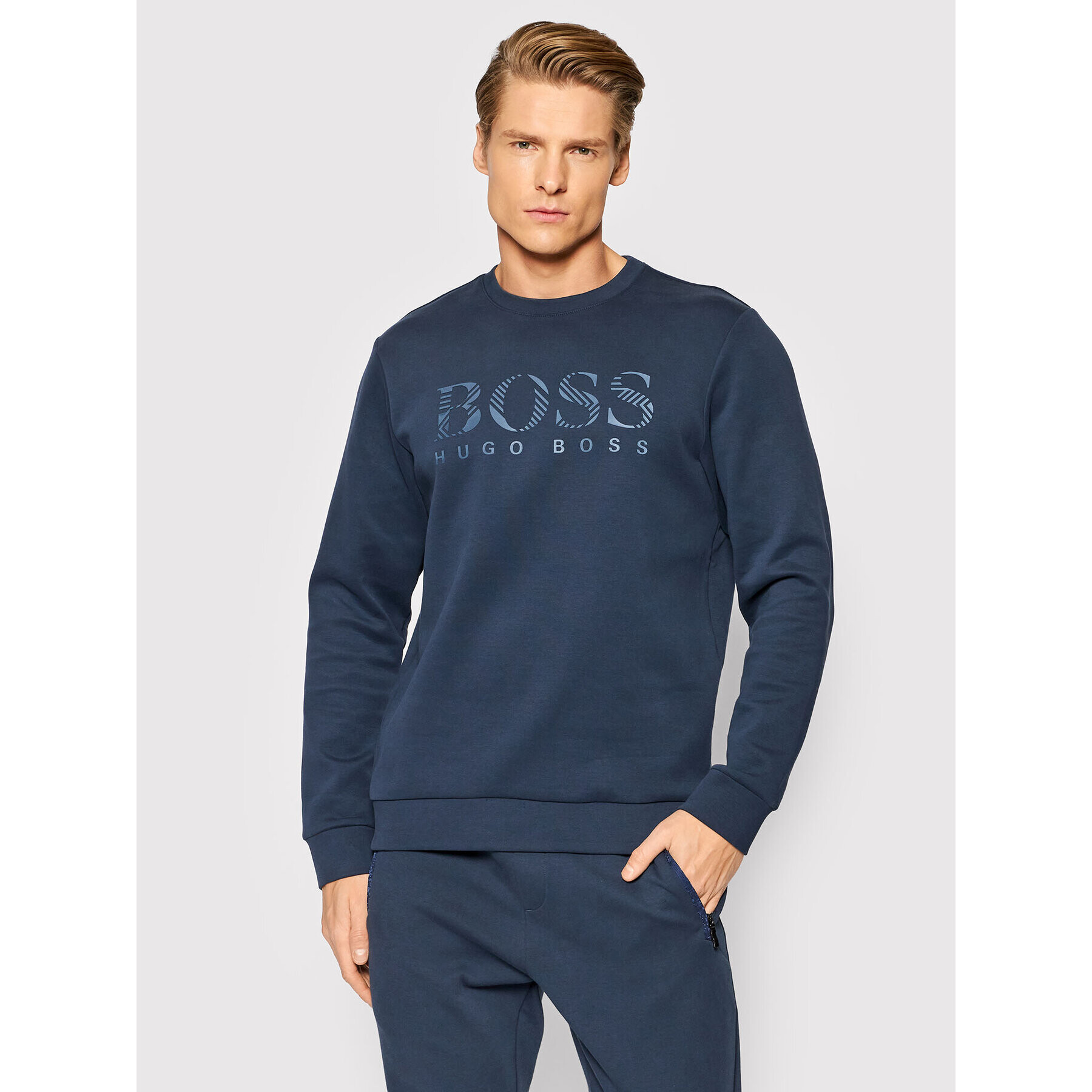 Boss Bluză Salbo Iconic 50463755 Bleumarin Regular Fit - Pled.ro