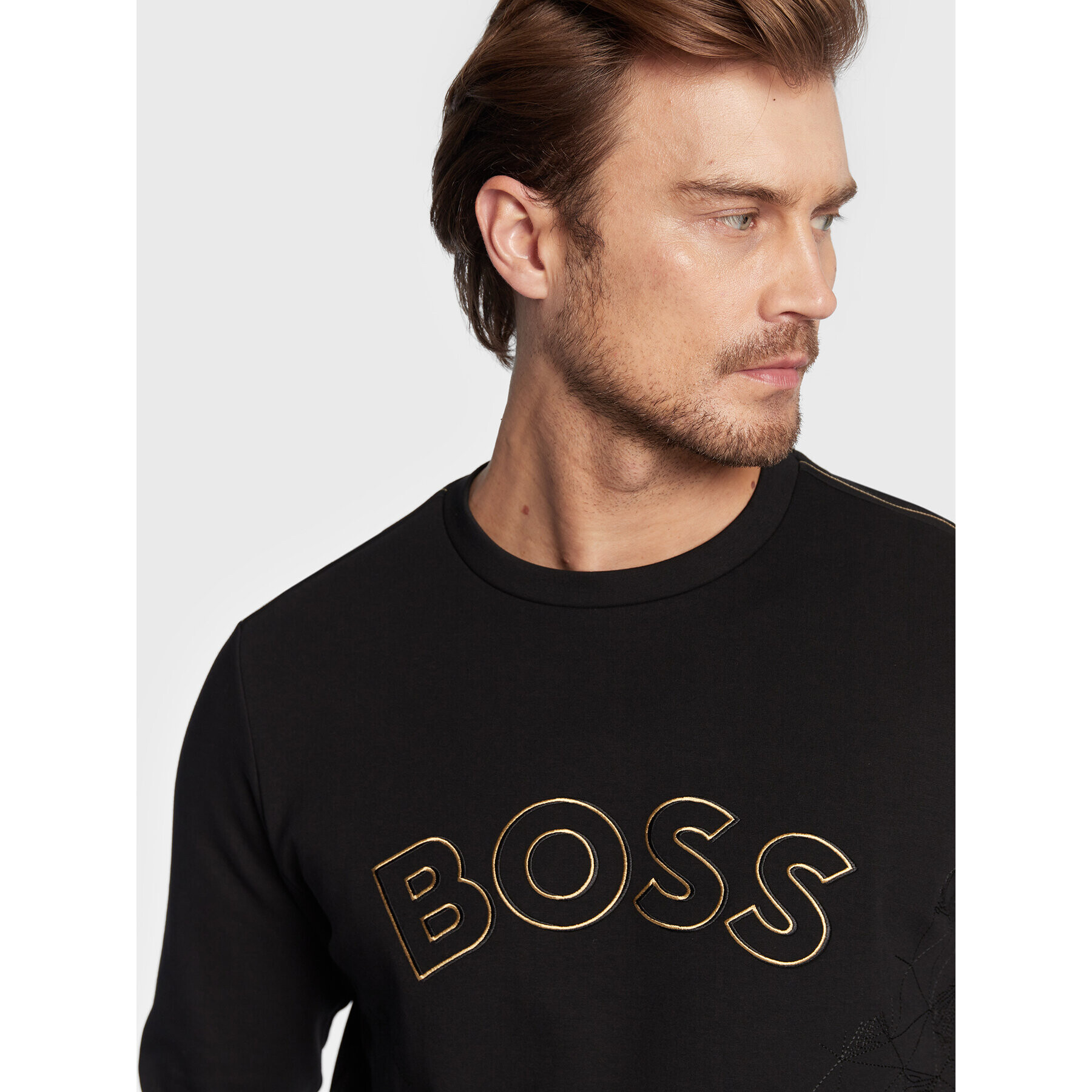 Boss Bluză Salbo Iconic 50477122 Negru Regular Fit - Pled.ro