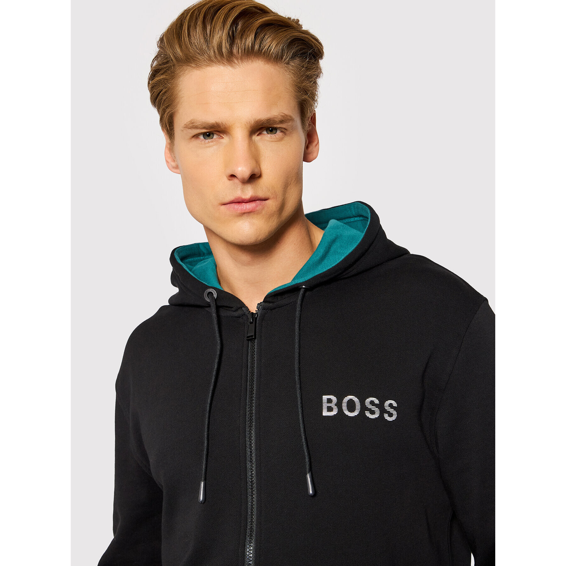 Boss Bluză Sanem_ZA 50472219 Negru Regular Fit - Pled.ro