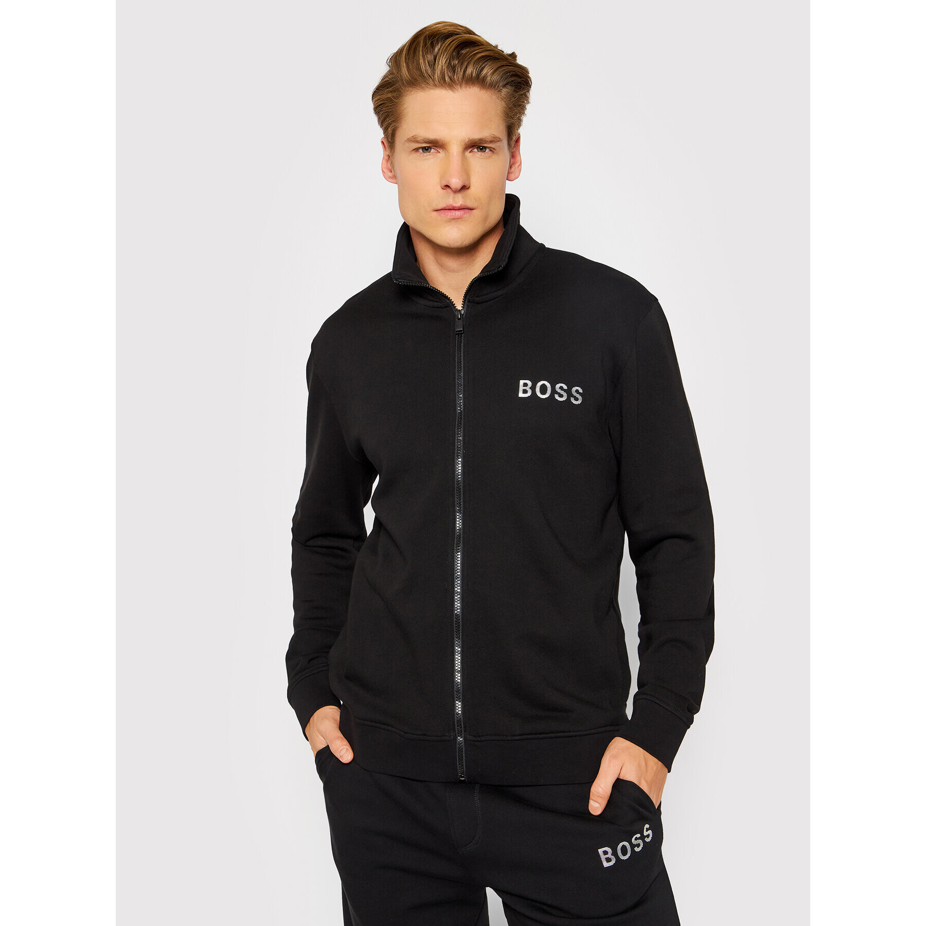 Boss Bluză Sawek_Za 50472237 Negru Regular Fit - Pled.ro