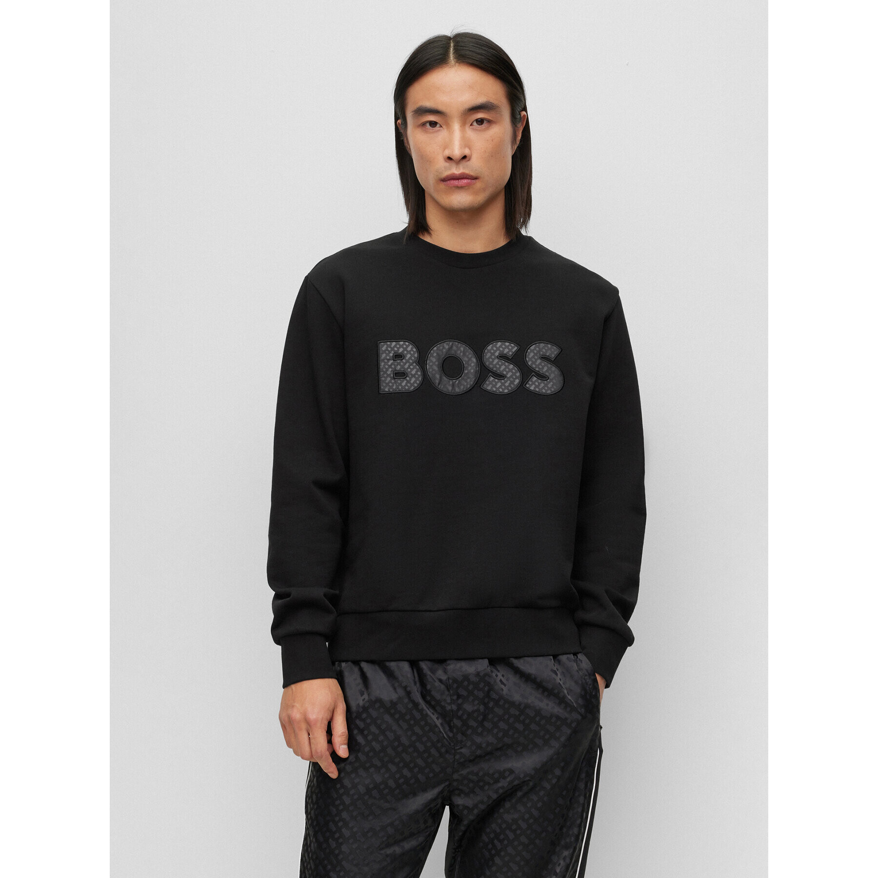 Boss Bluză Soleri 01 50494091 Negru Relaxed Fit - Pled.ro