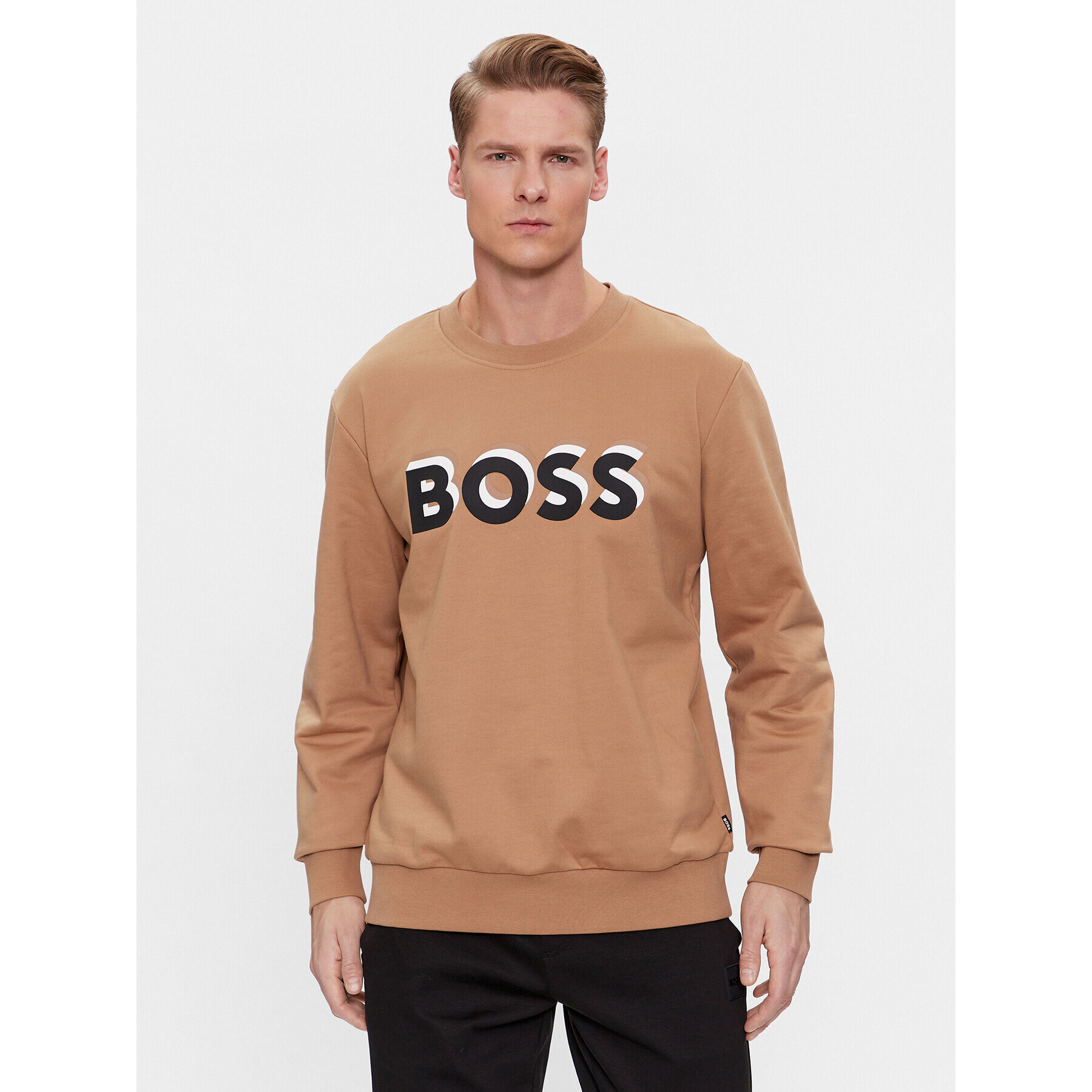 Boss Bluză Soleri 07 50507939 Bej Relaxed Fit - Pled.ro