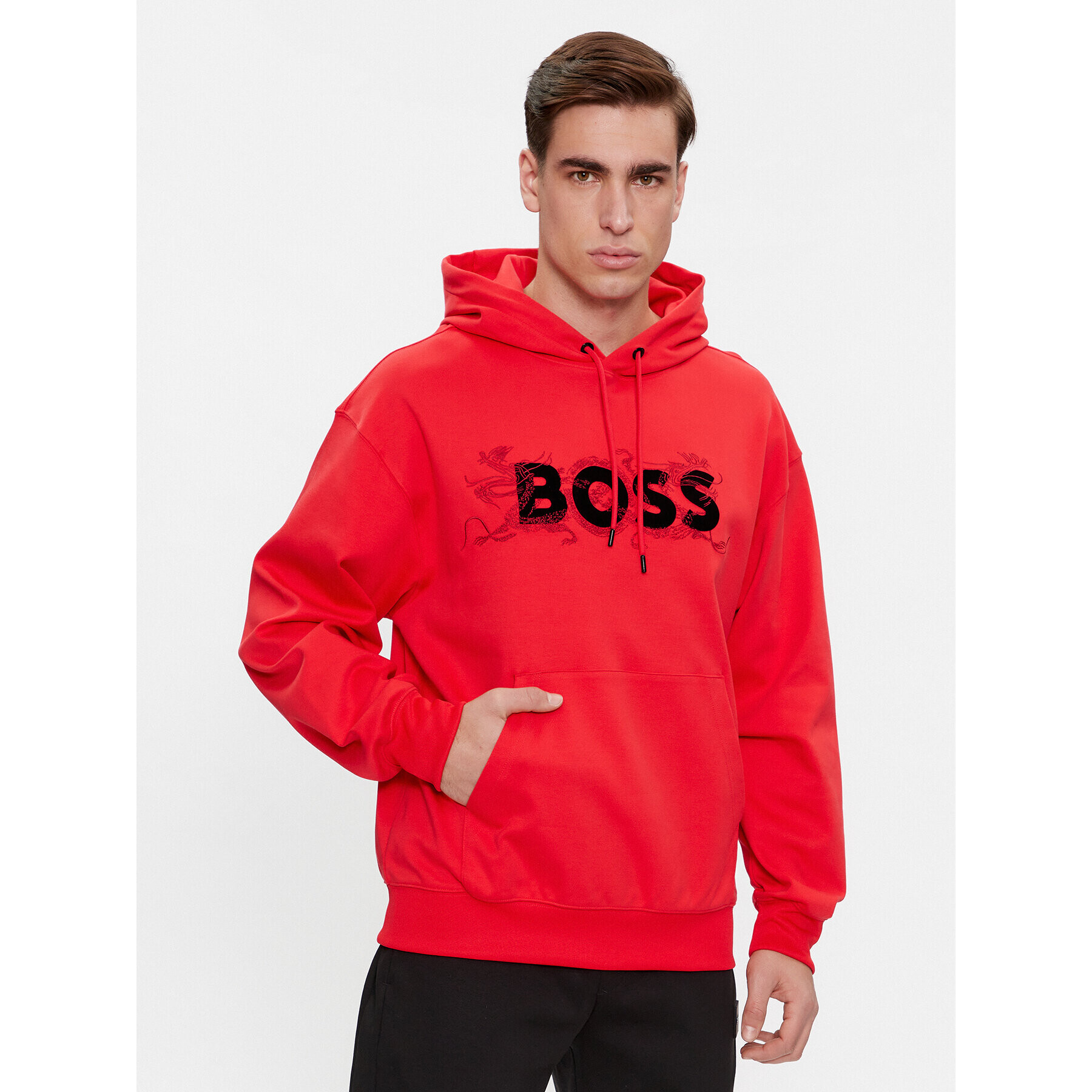 Boss Bluză Sullivan 119_Lny 50510129 Roșu Regular Fit - Pled.ro