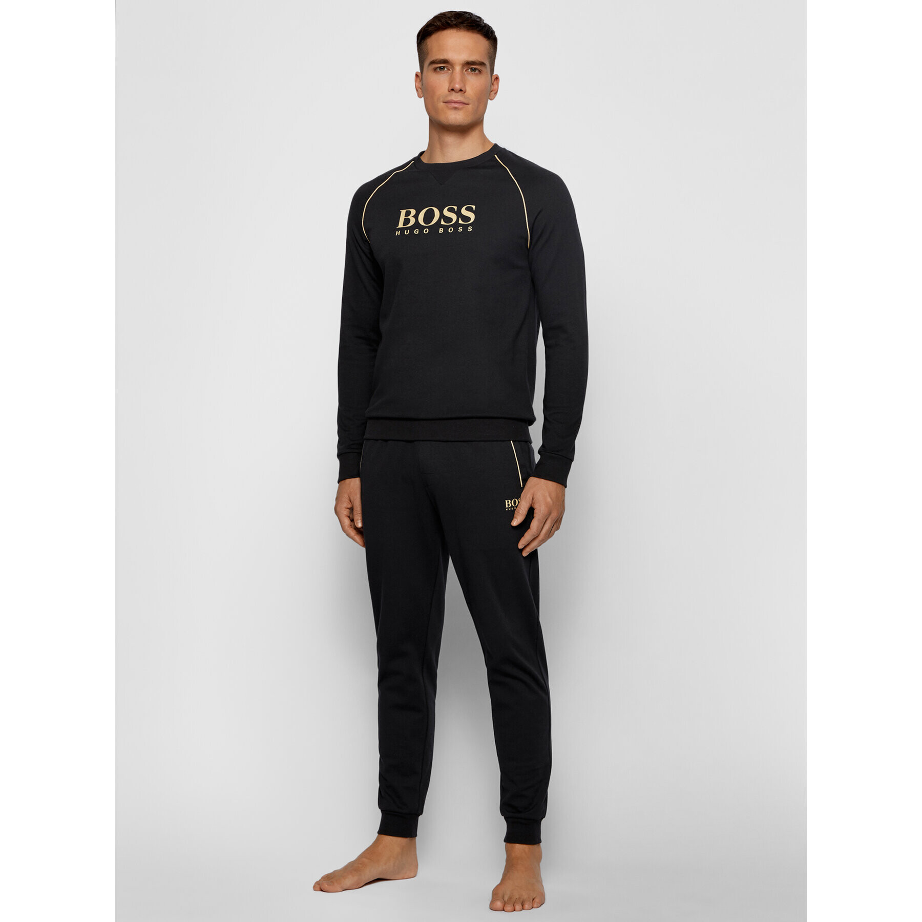 Boss Bluză Tracksuit 50442816 Negru Regular Fit - Pled.ro