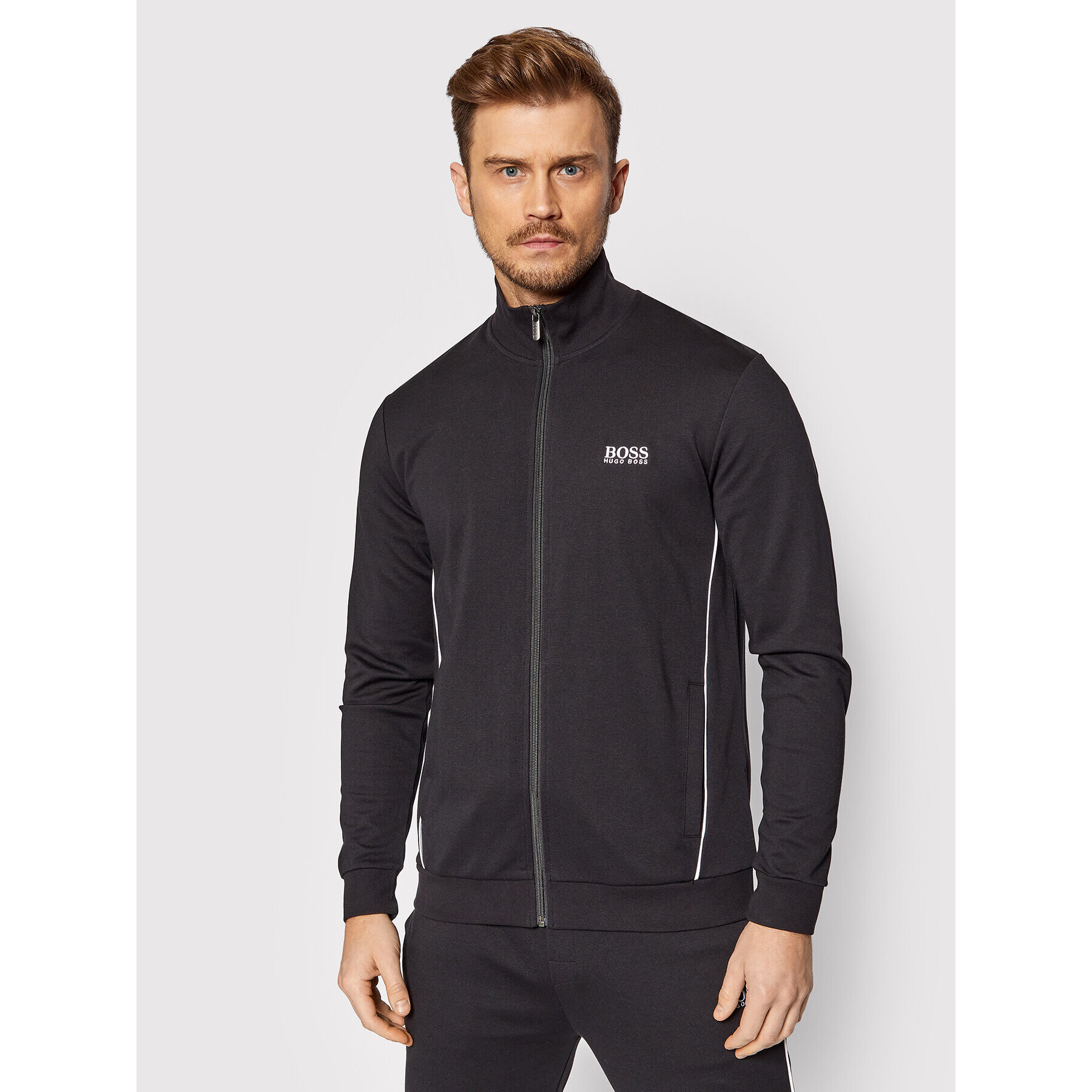 Boss Bluză Tracksuit 50460266 Negru Regular Fit - Pled.ro