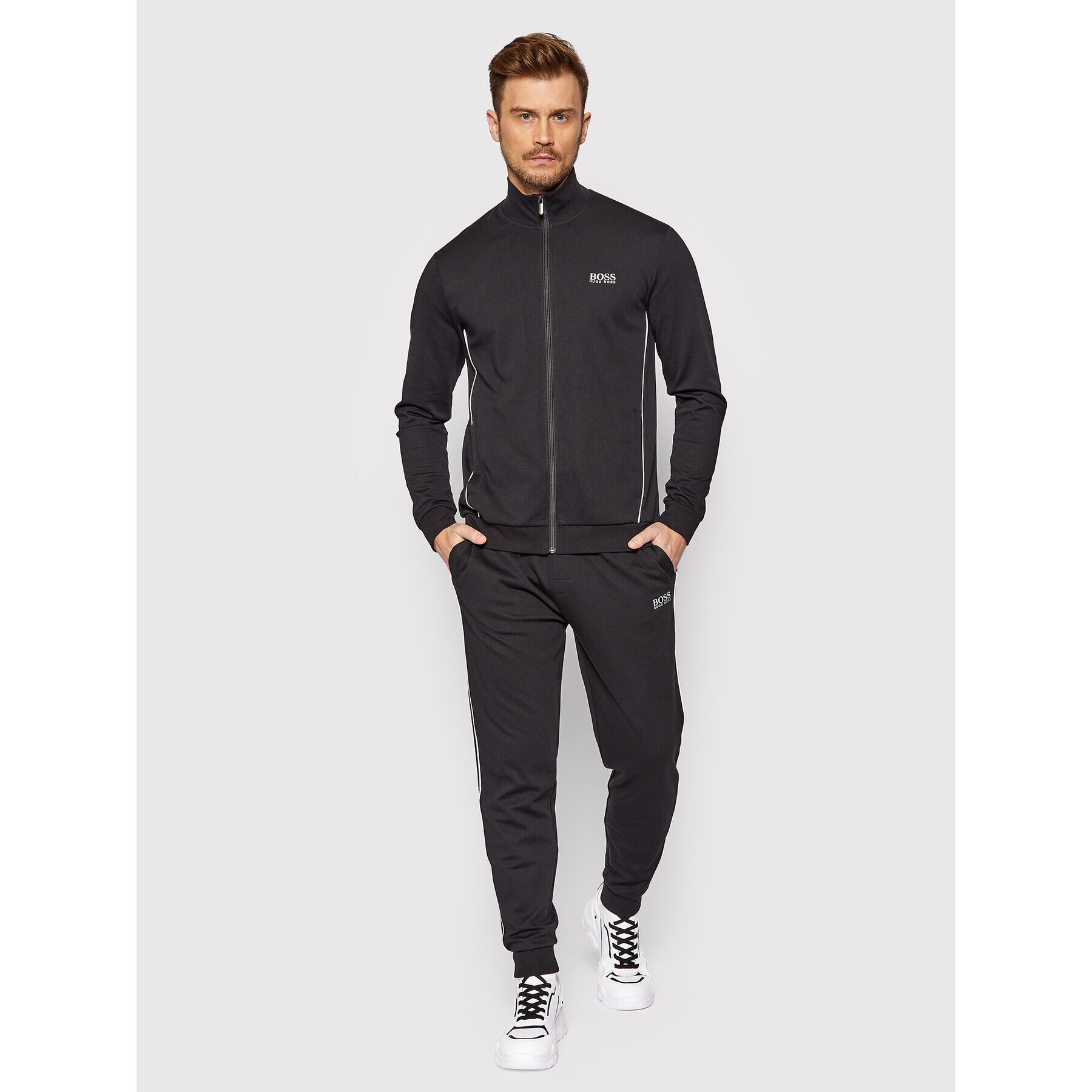 Boss Bluză Tracksuit 50460266 Negru Regular Fit - Pled.ro