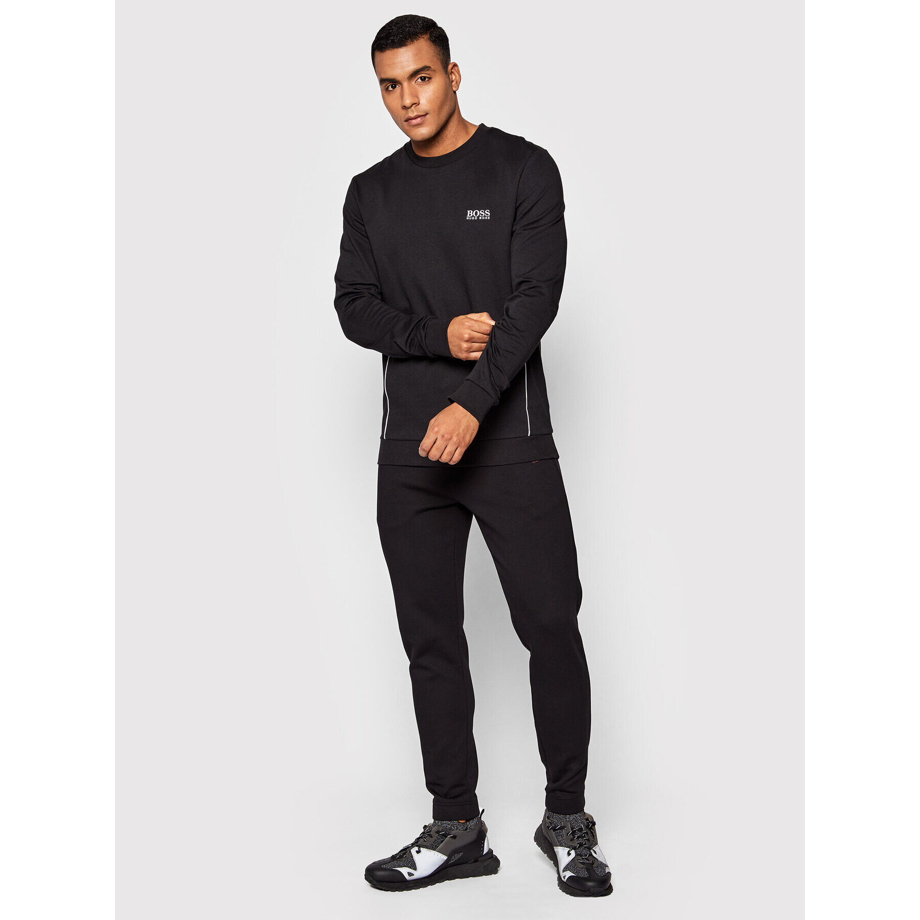 Boss Bluză Tracksuit 50460277 Negru Regular Fit - Pled.ro