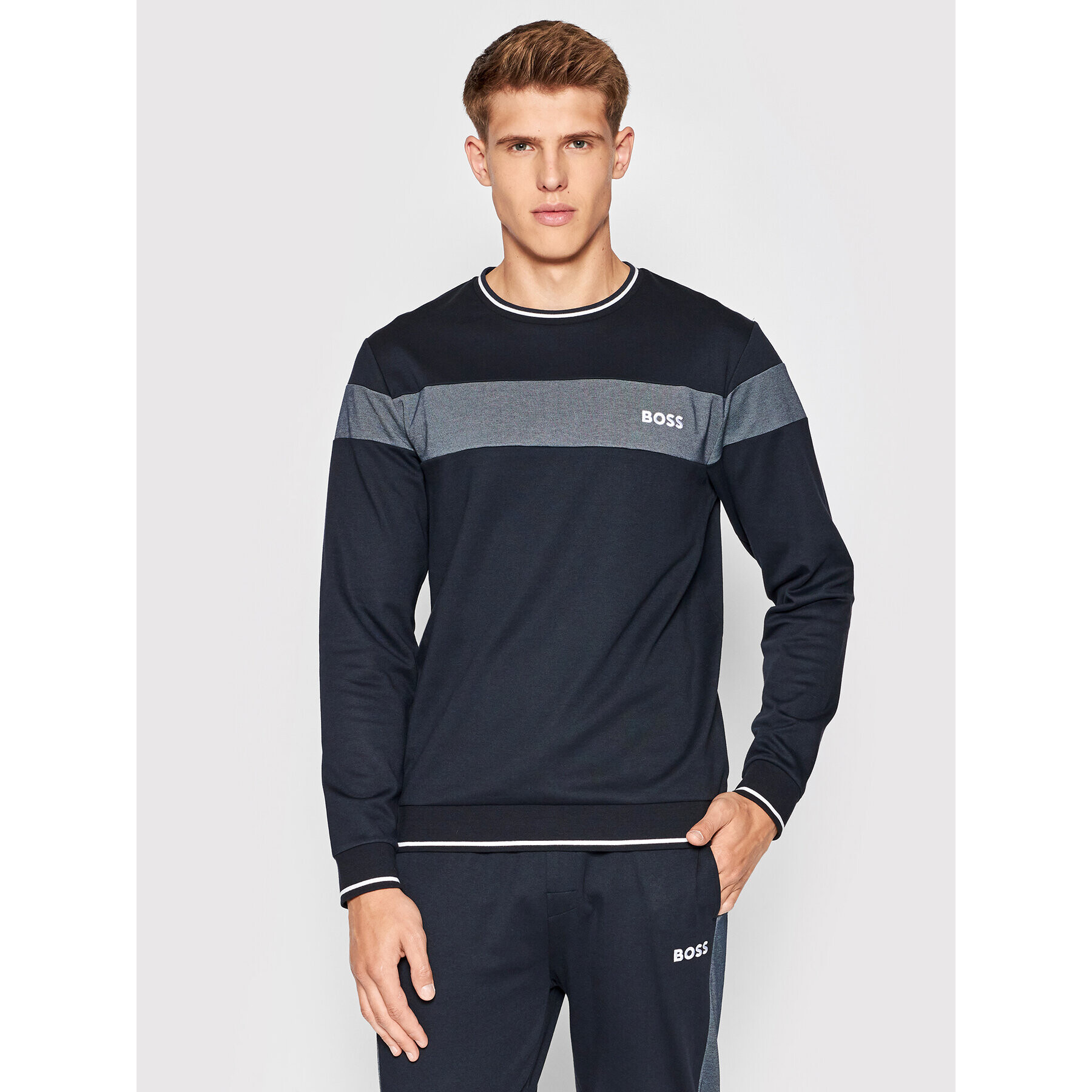 Boss Bluză Tracksuit 50473523 Bleumarin Regular Fit - Pled.ro