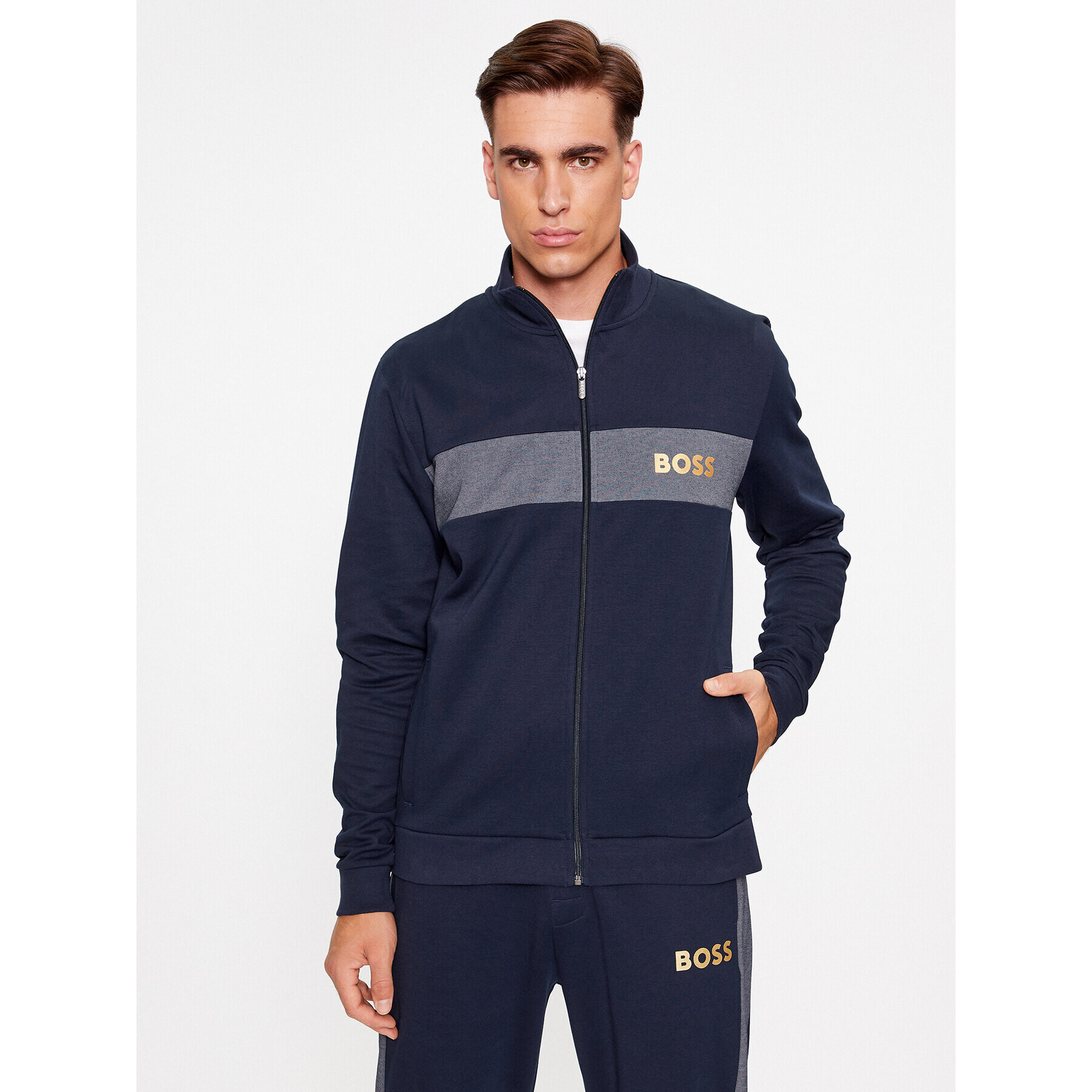 Boss Bluză Tracksuit Jacket 50503040 Bleumarin Regular Fit - Pled.ro