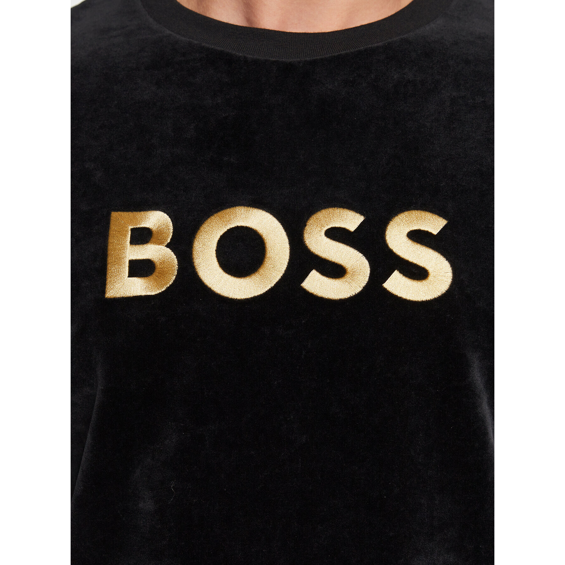 Boss Bluză Velour 50485863 Negru Regular Fit - Pled.ro