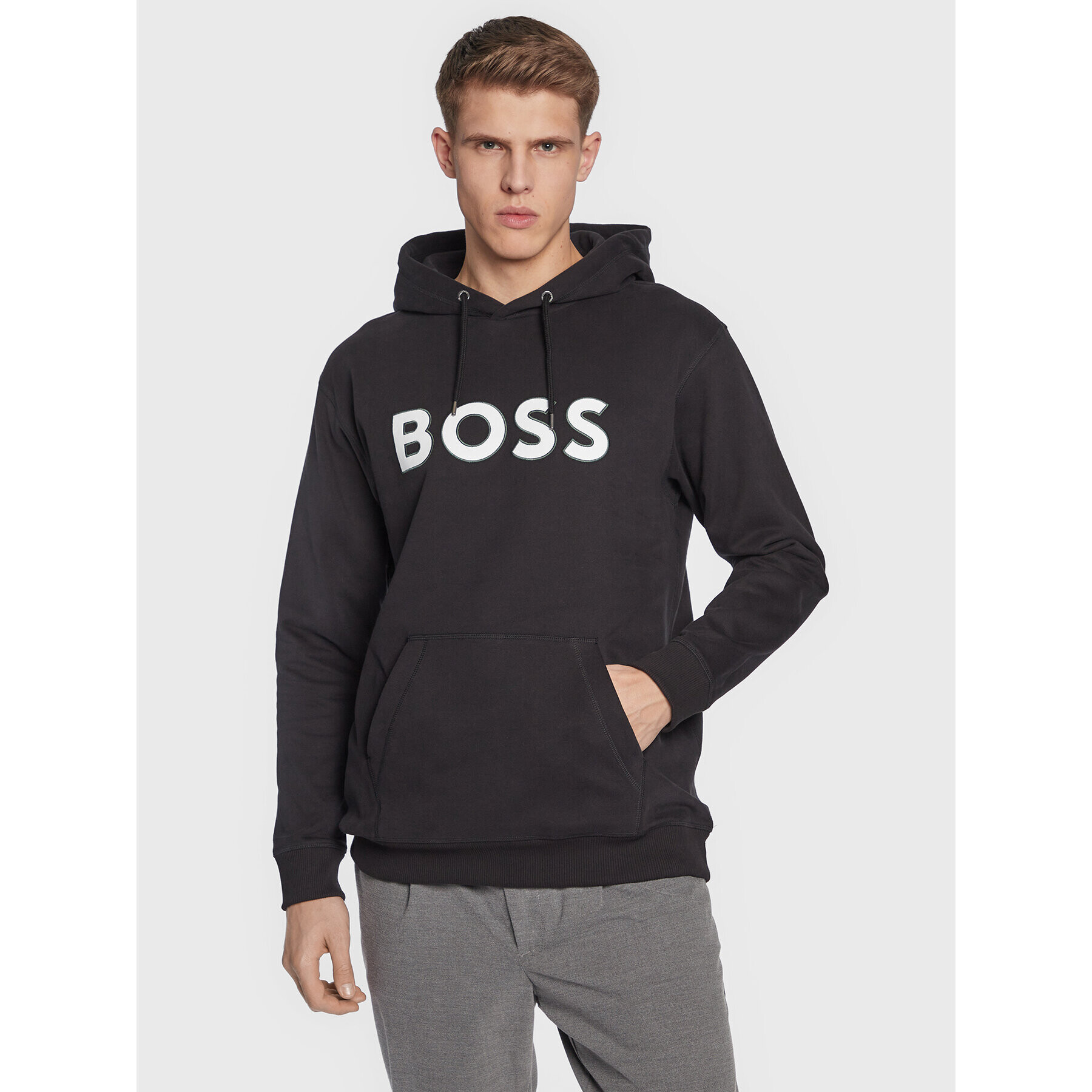 Boss Bluză Welegox 50483453 Negru Regular Fit - Pled.ro