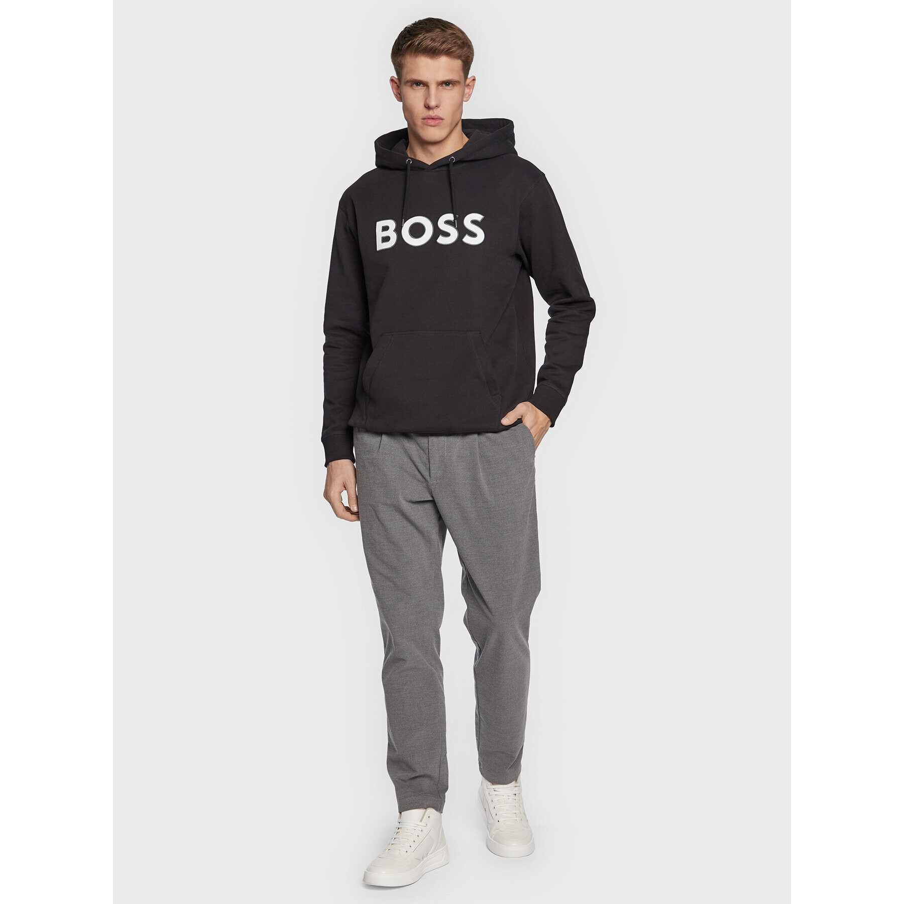 Boss Bluză Welegox 50483453 Negru Regular Fit - Pled.ro