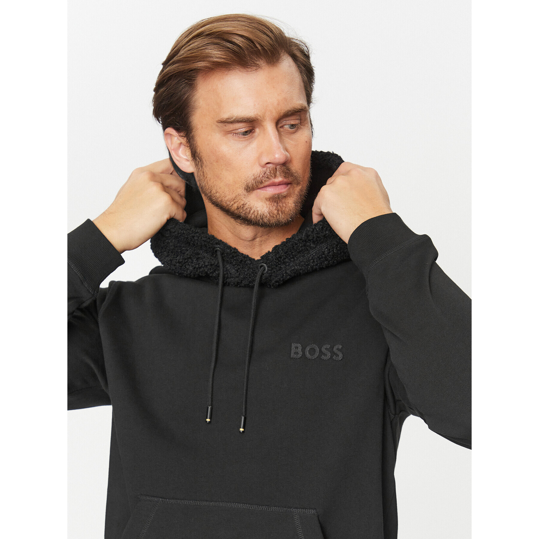 Boss Bluză Weteddy 50501378 Negru Relaxed Fit - Pled.ro