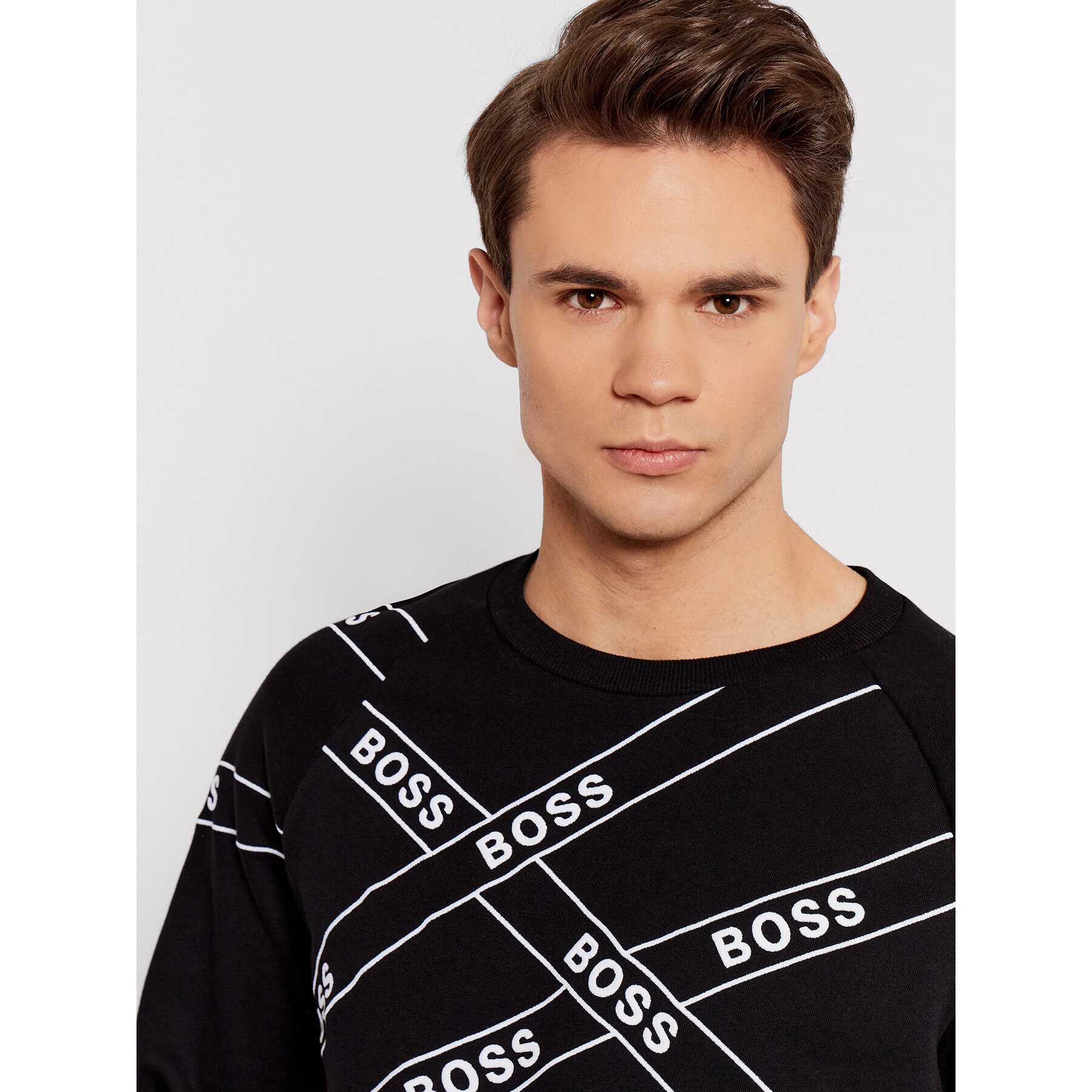 Boss Bluză Wrapped 50463493 Negru Regular Fit - Pled.ro