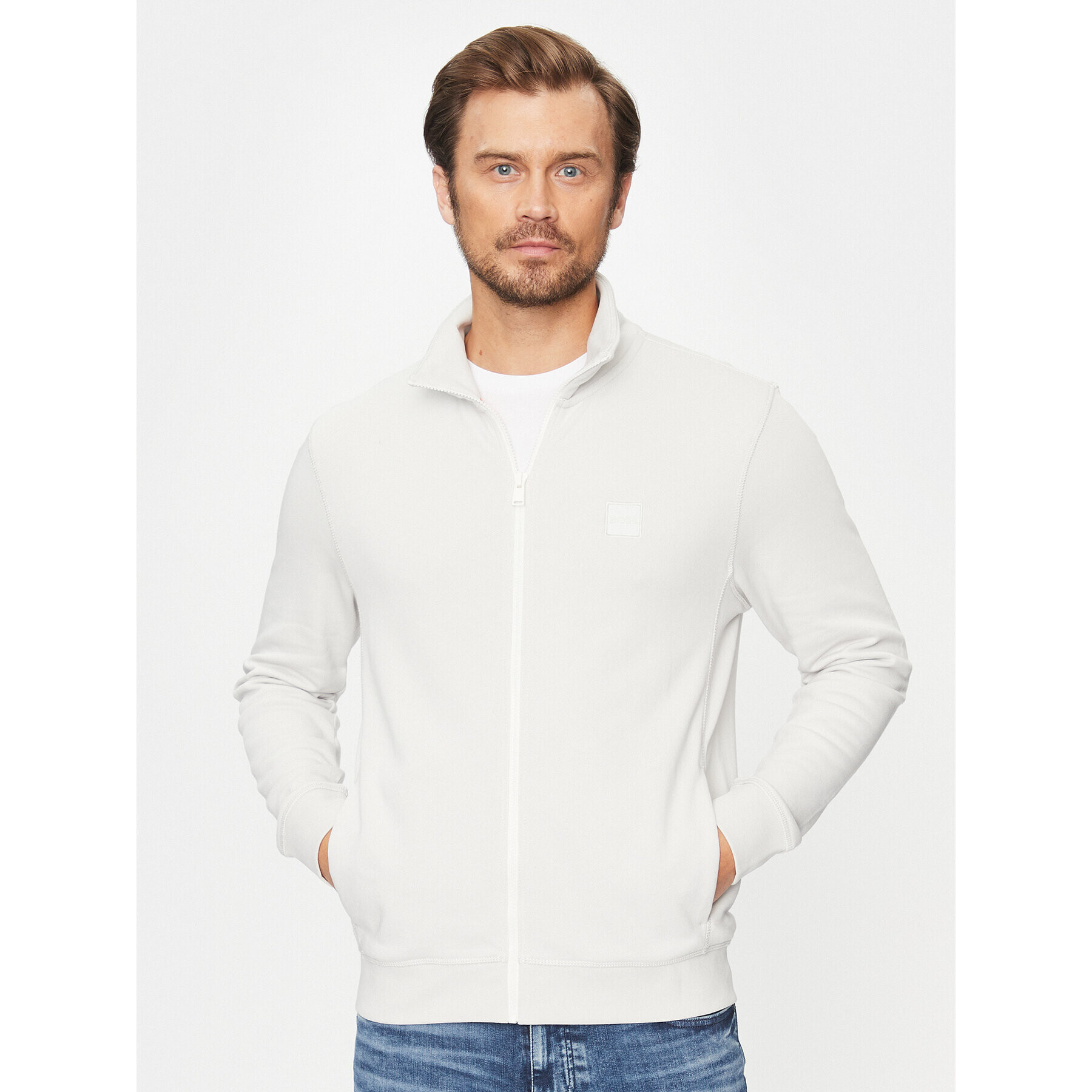 Boss Bluză Zestart 50468428 Gri Regular Fit - Pled.ro