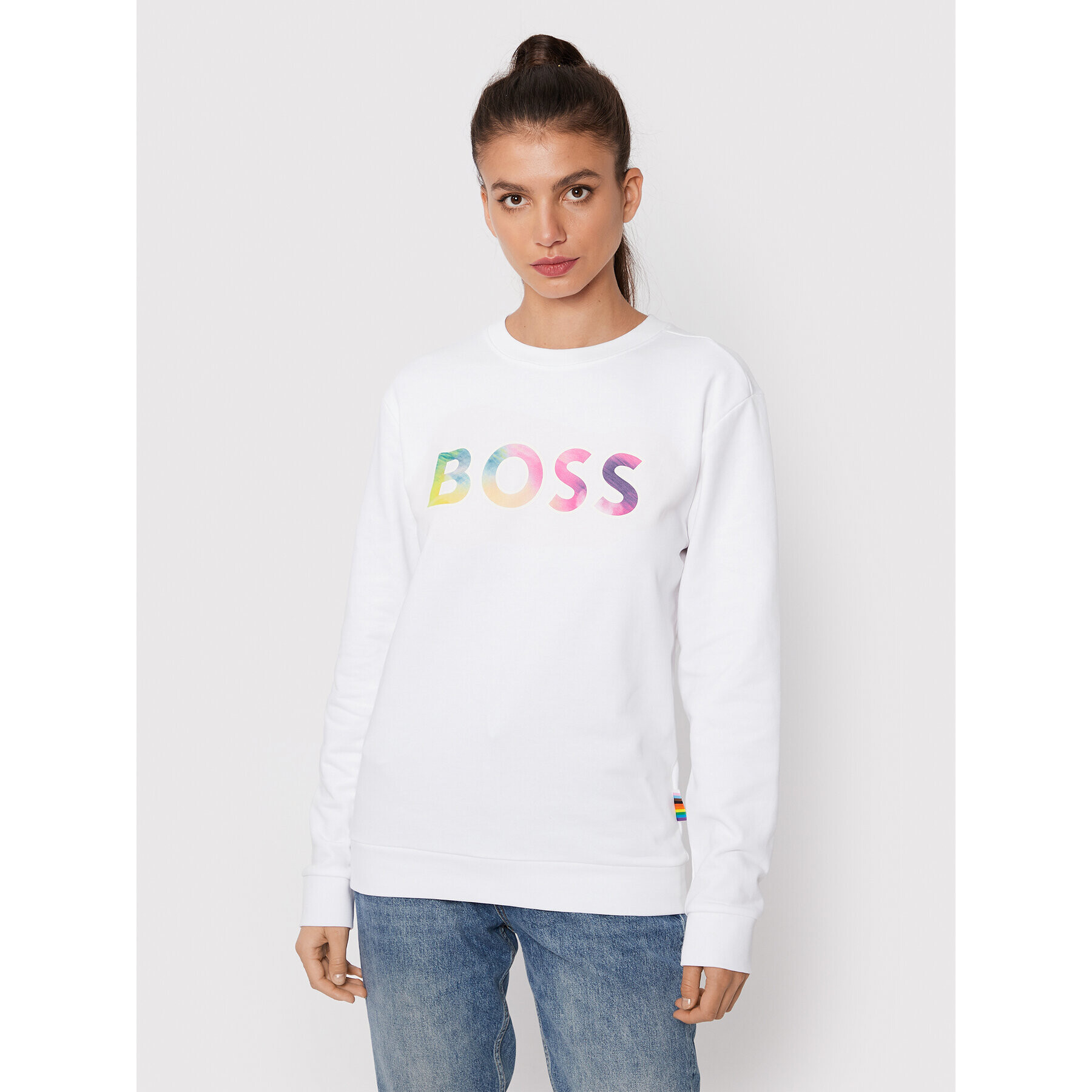 Boss Bluză W_Equal 50477836 Alb Relaxed Fit - Pled.ro