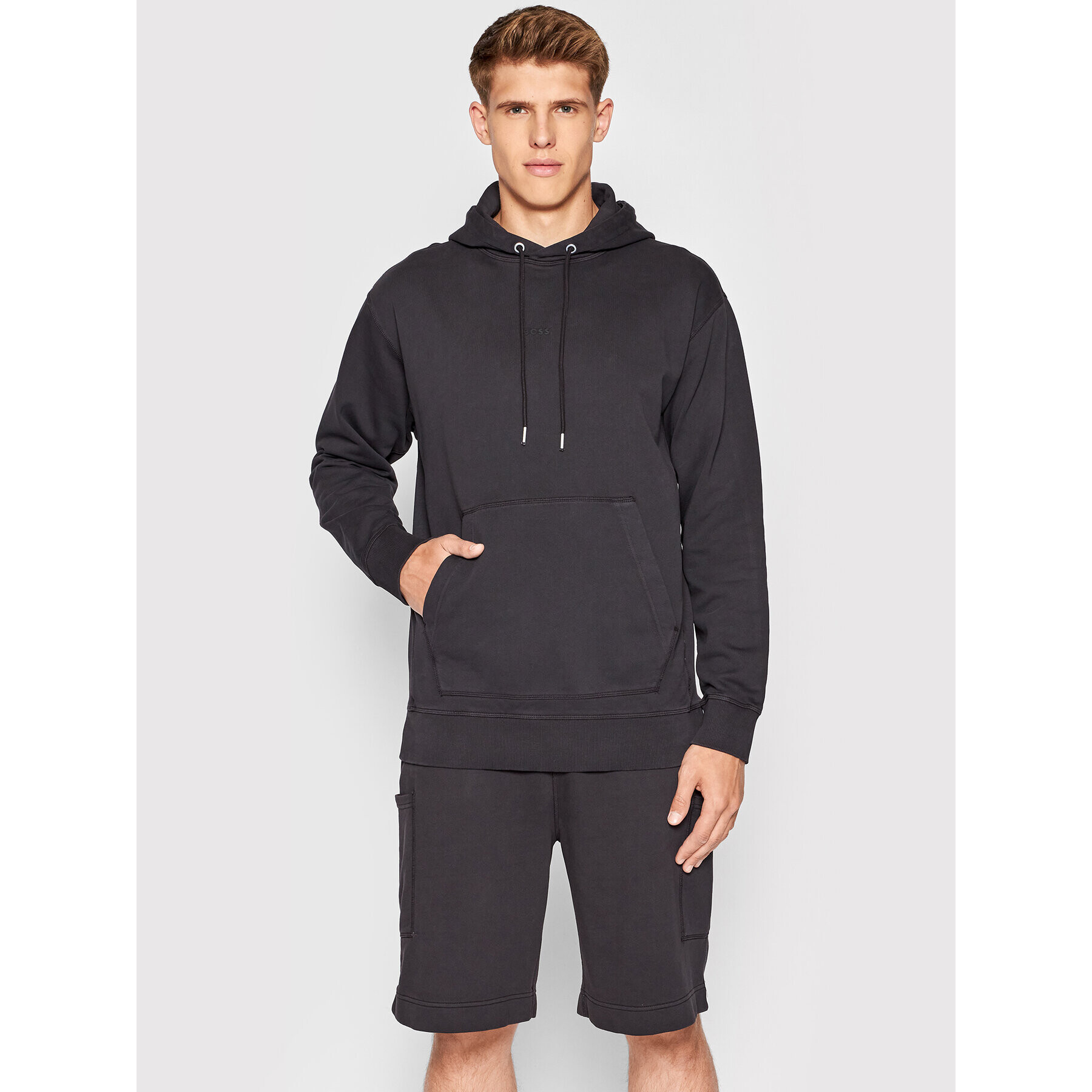 Boss Bluză Wefadehoody 50472411 Negru Regular Fit - Pled.ro