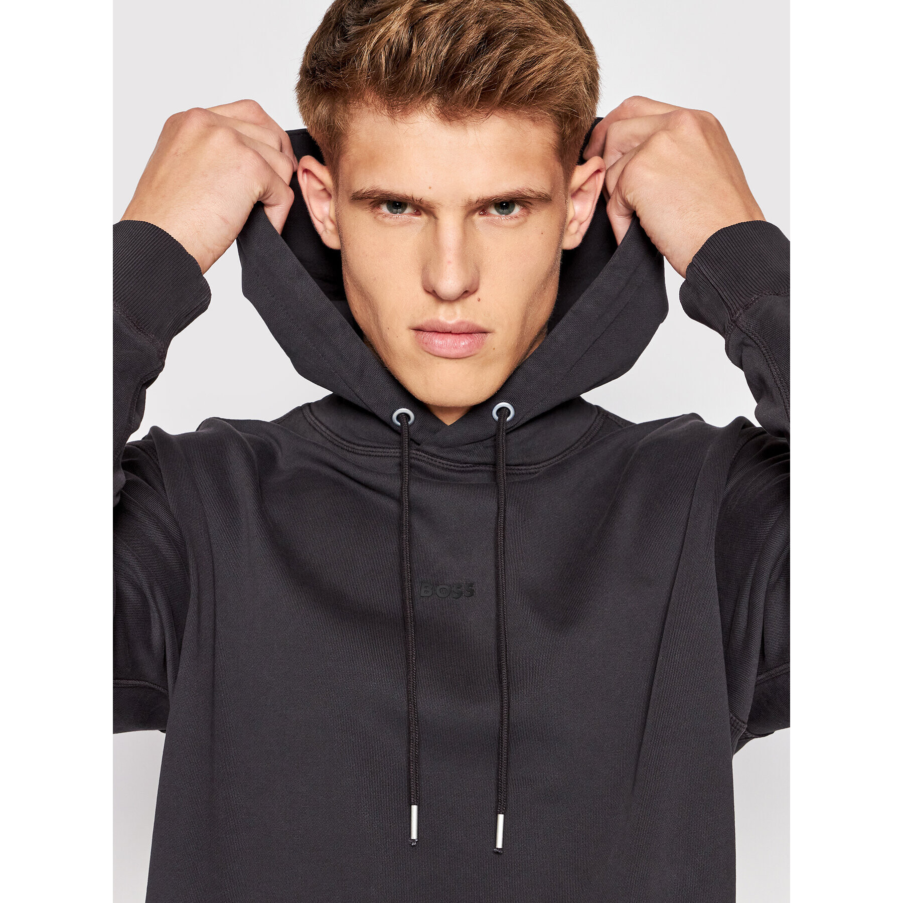 Boss Bluză Wefadehoody 50472411 Negru Regular Fit - Pled.ro