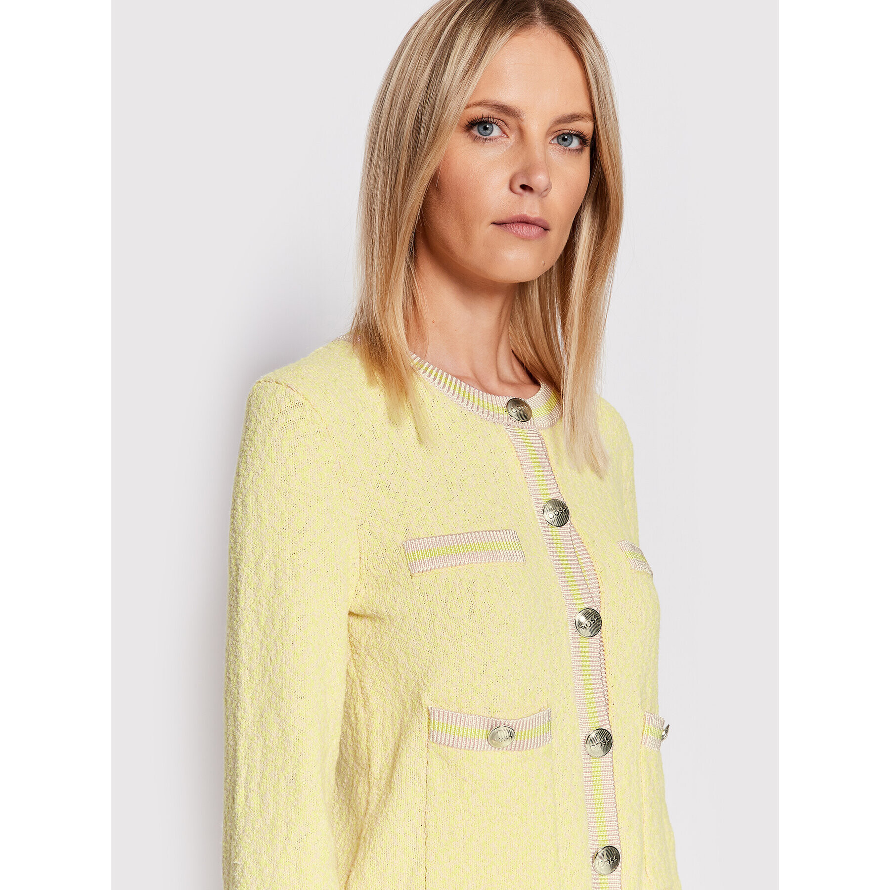 Boss Cardigan C_Flarvie 50473251 Galben Regular Fit - Pled.ro