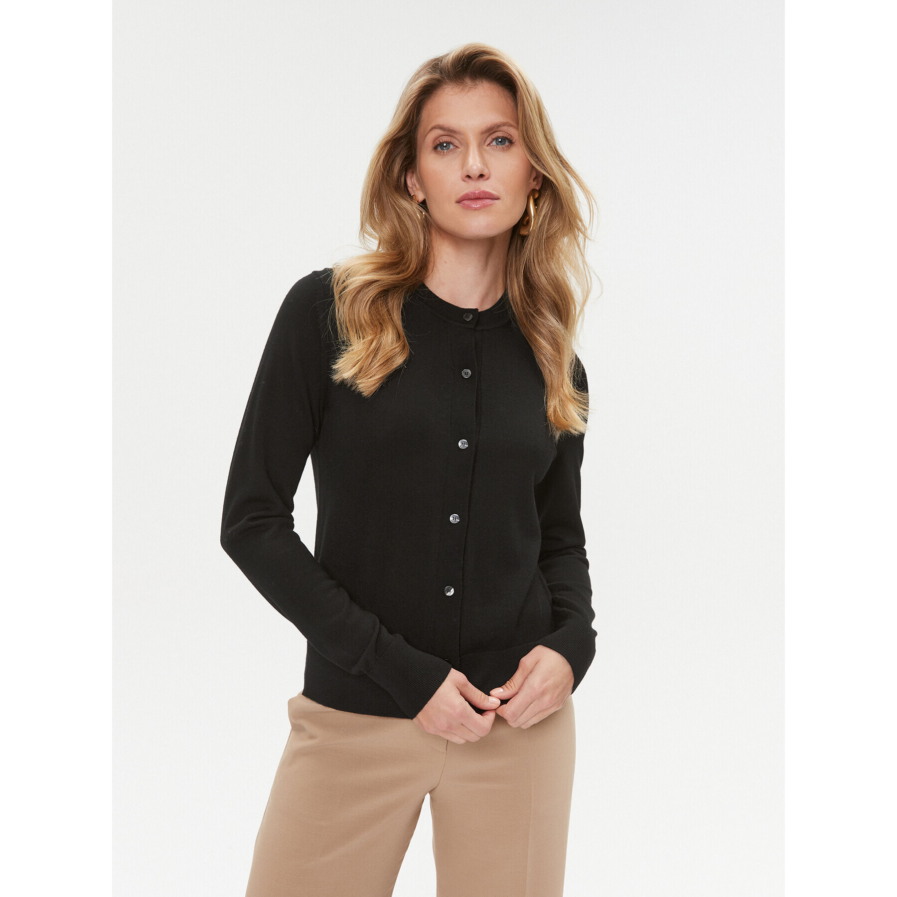 Boss Cardigan Fadenasi 50492552 Negru Regular Fit - Pled.ro