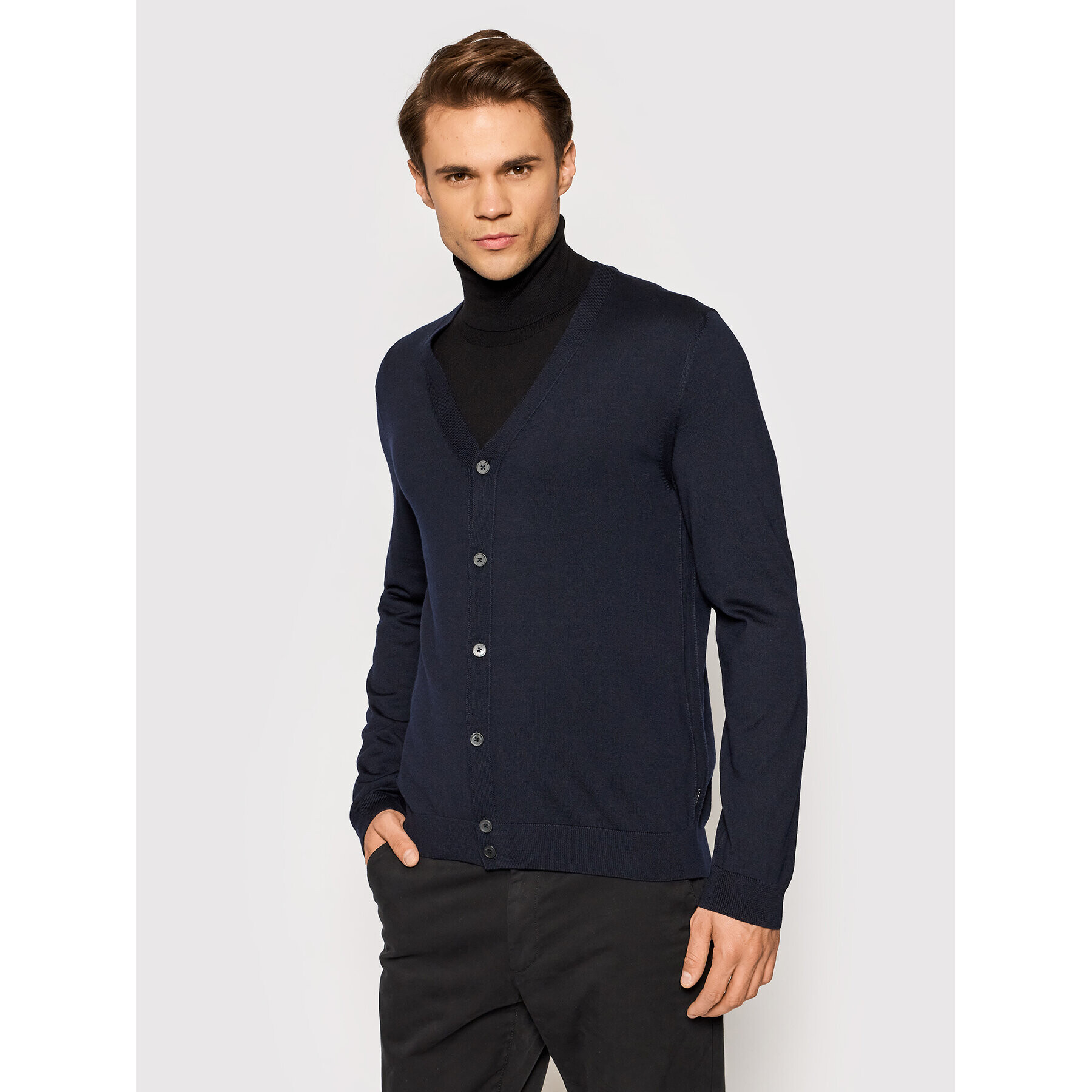 Boss Cardigan Mardon-E 50392802 Bleumarin Slim Fit - Pled.ro