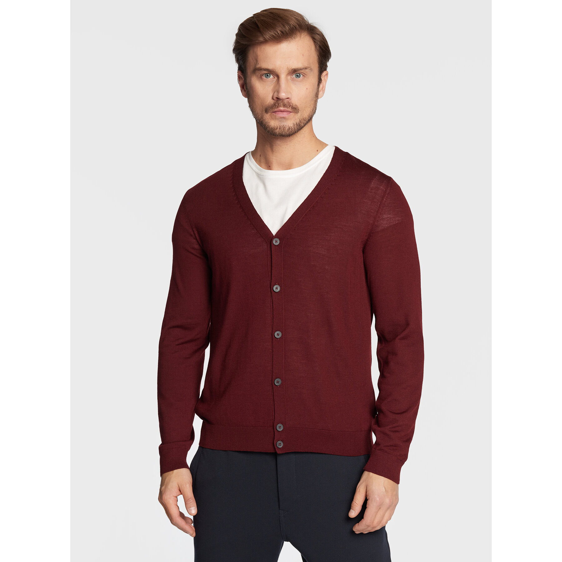 Boss Cardigan Mardon-L 50476356 Vișiniu Slim Fit - Pled.ro