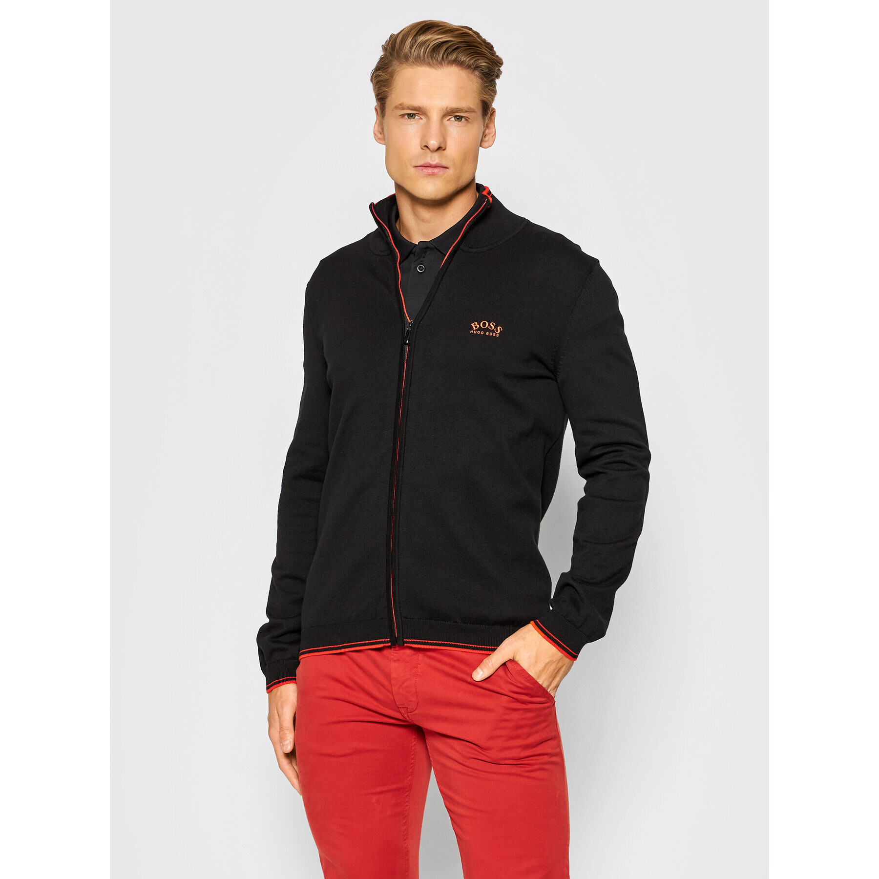 Boss Cardigan Zotom 50456123 Negru Regular Fit - Pled.ro