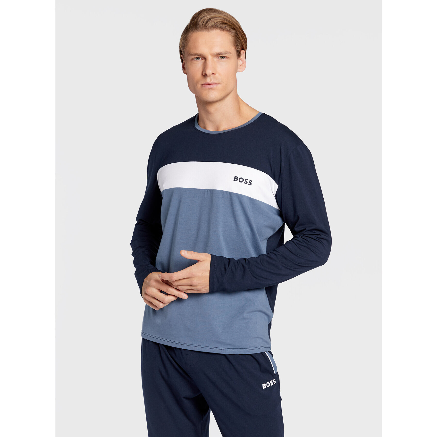 Boss Cămașă pijama Balance 50479293 Albastru Regular Fit - Pled.ro