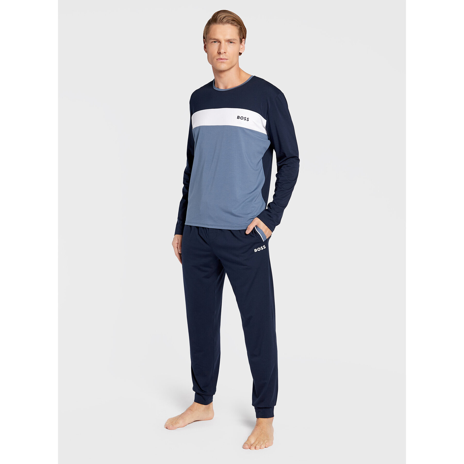 Boss Cămașă pijama Balance 50479293 Albastru Regular Fit - Pled.ro