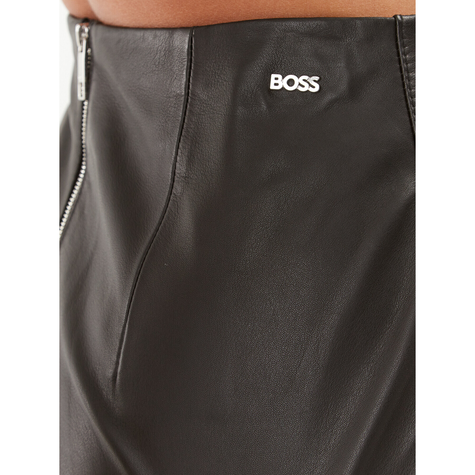 Boss Fustă din piele Seminta 50495166 Negru Regular Fit - Pled.ro