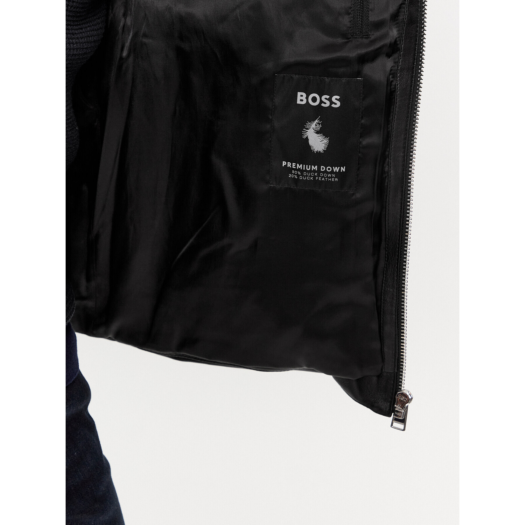 Boss Geacă de piele Mufaro 50504925 Negru Regular Fit - Pled.ro