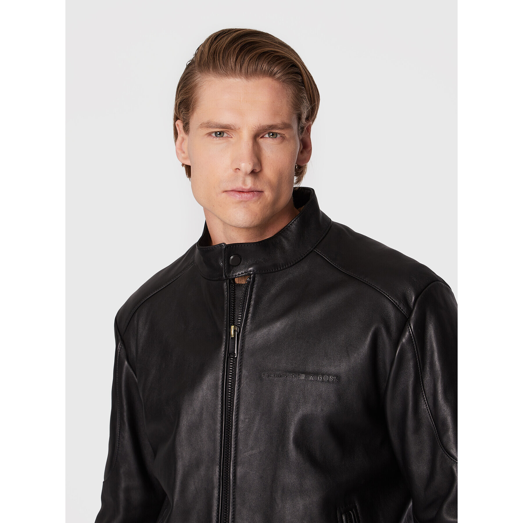 Boss Geacă de piele PORSCHE Neat_Ps 50476370 Negru Regular Fit - Pled.ro