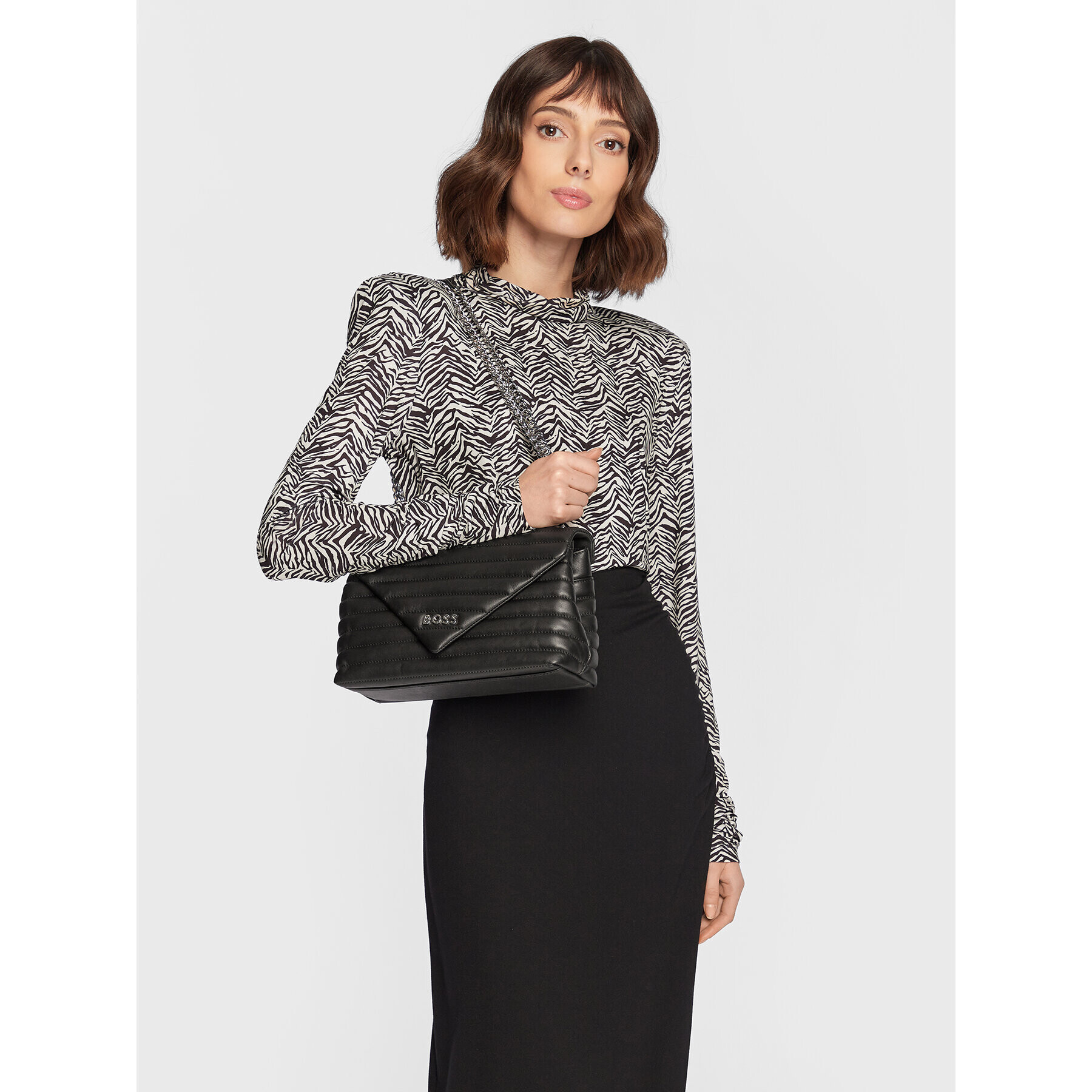 Boss Geantă Ayla Shoulder Bag 50487509 Negru - Pled.ro