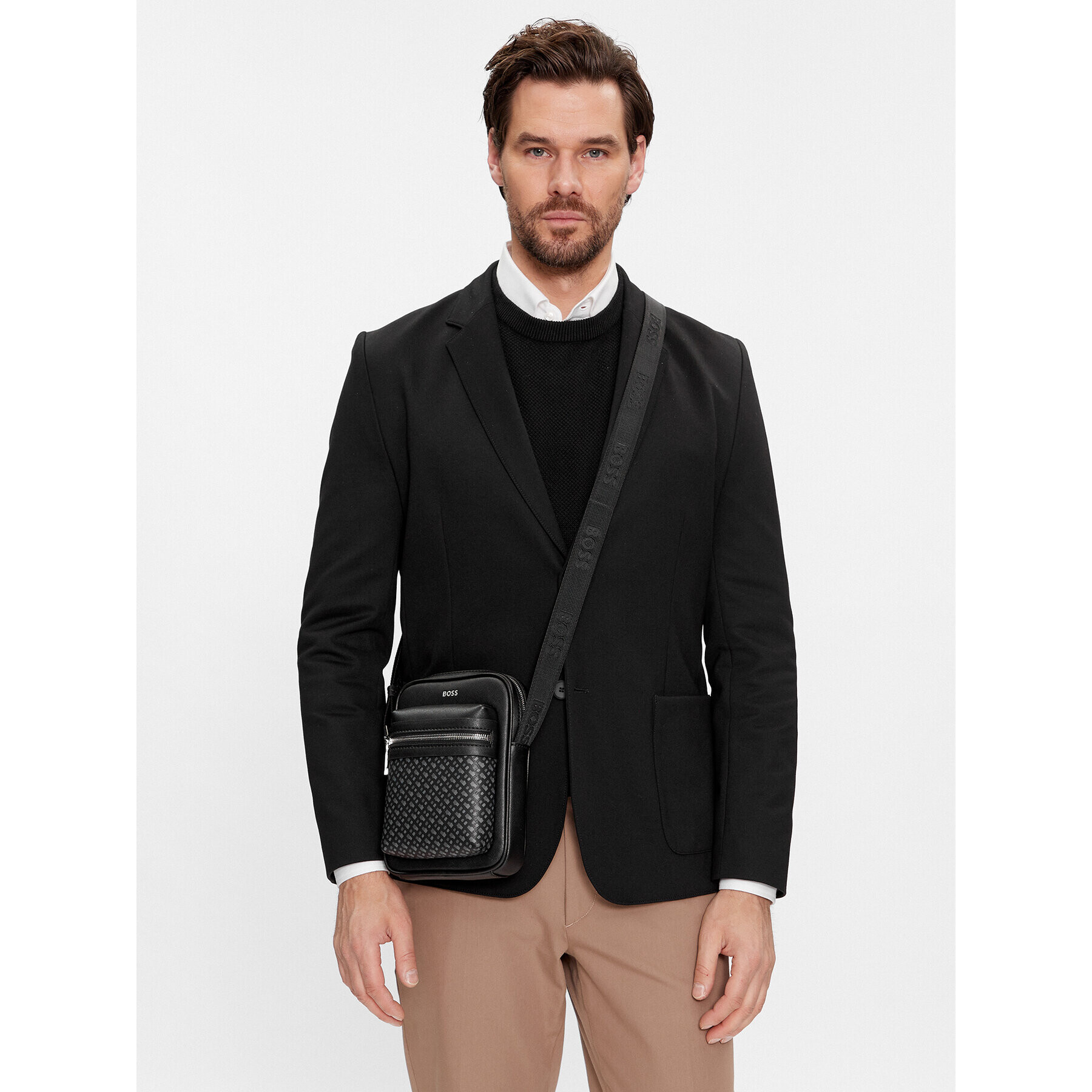 Boss Geantă crossover Zair_M_NS_Zip 50503825 Negru - Pled.ro