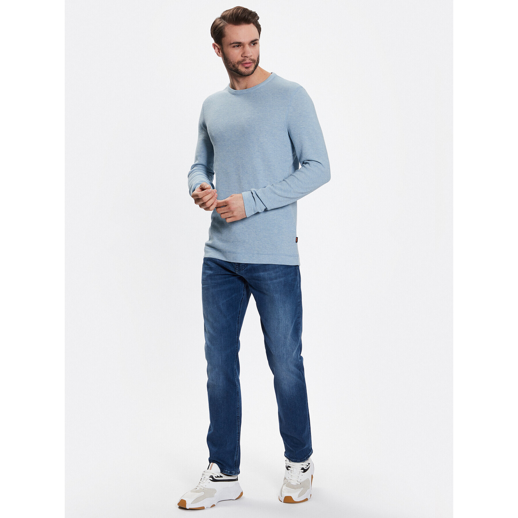 Boss Longsleeve 50472309 Albastru Slim Fit - Pled.ro