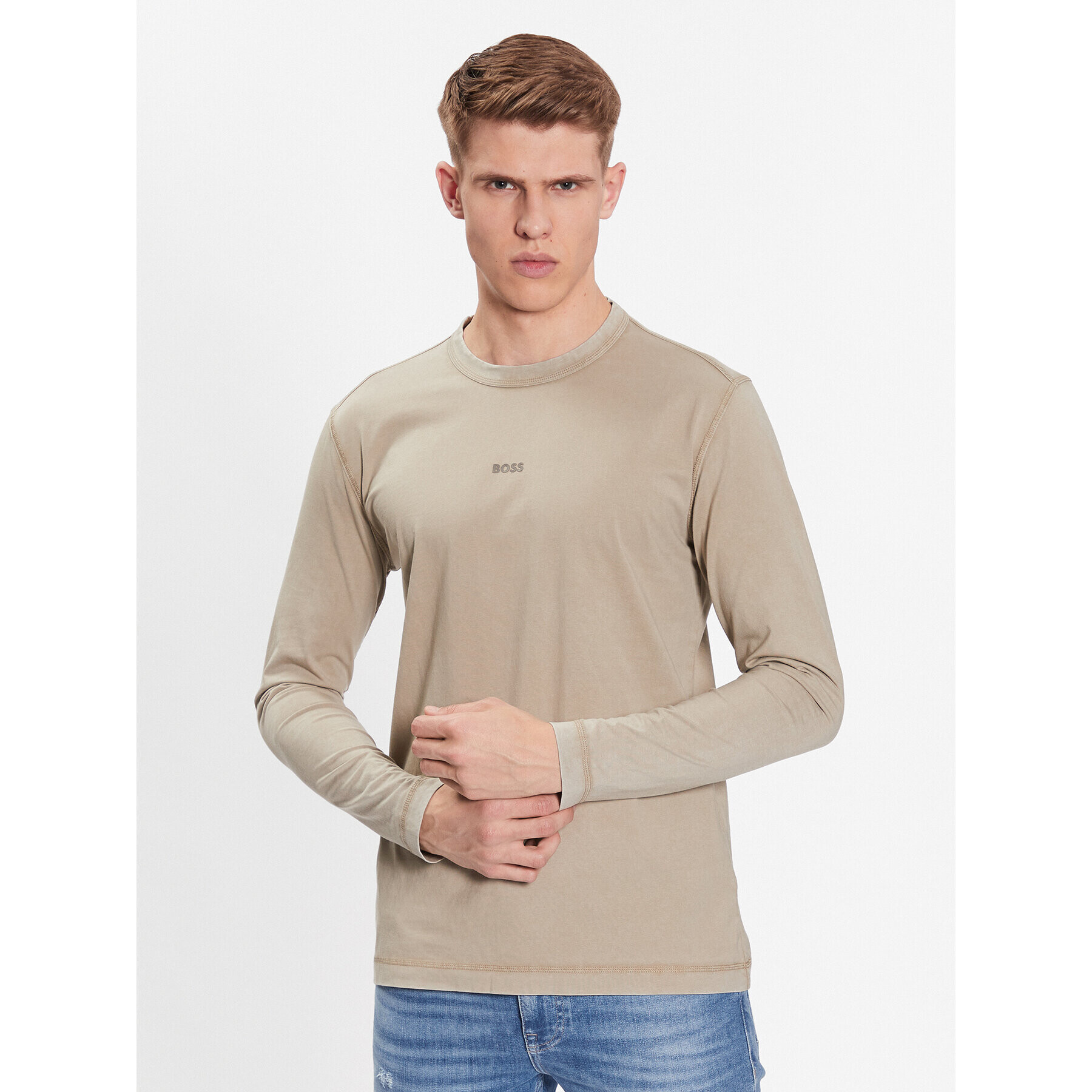 Boss Longsleeve 50477451 Bej Regular Fit - Pled.ro