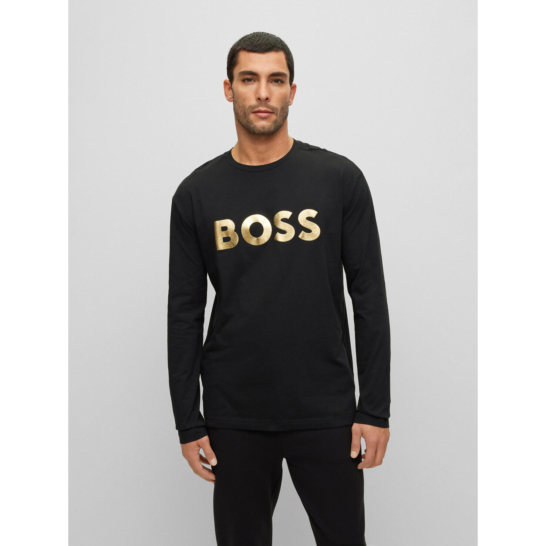 Boss Longsleeve 50483760 Negru Relaxed Fit - Pled.ro