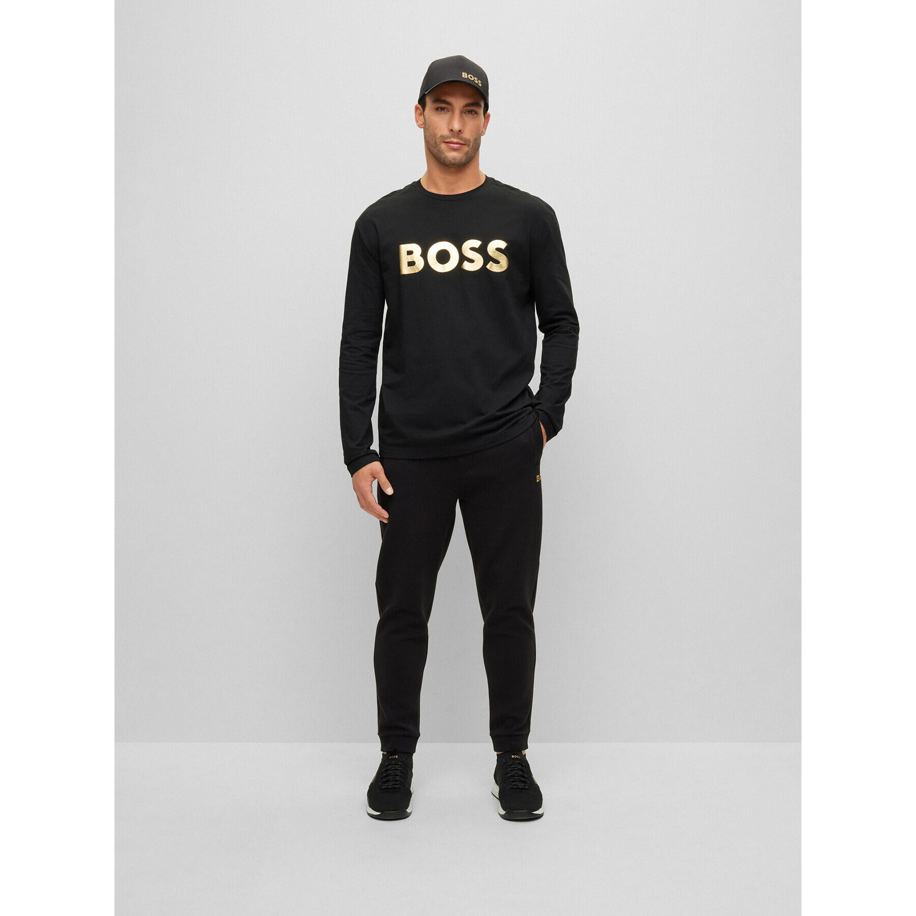 Boss Longsleeve 50483760 Negru Relaxed Fit - Pled.ro