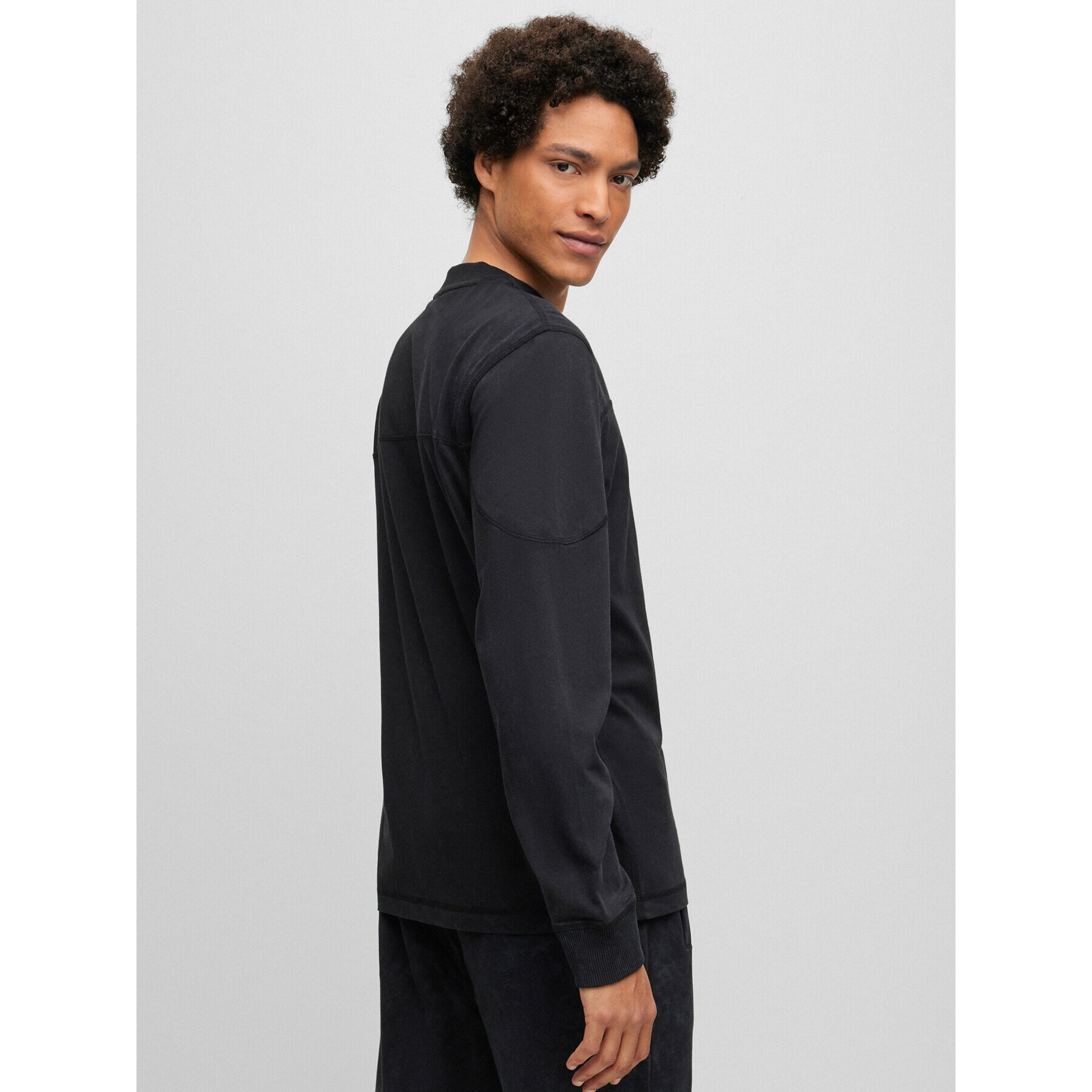 Boss Longsleeve 50495386 Negru Relaxed Fit - Pled.ro